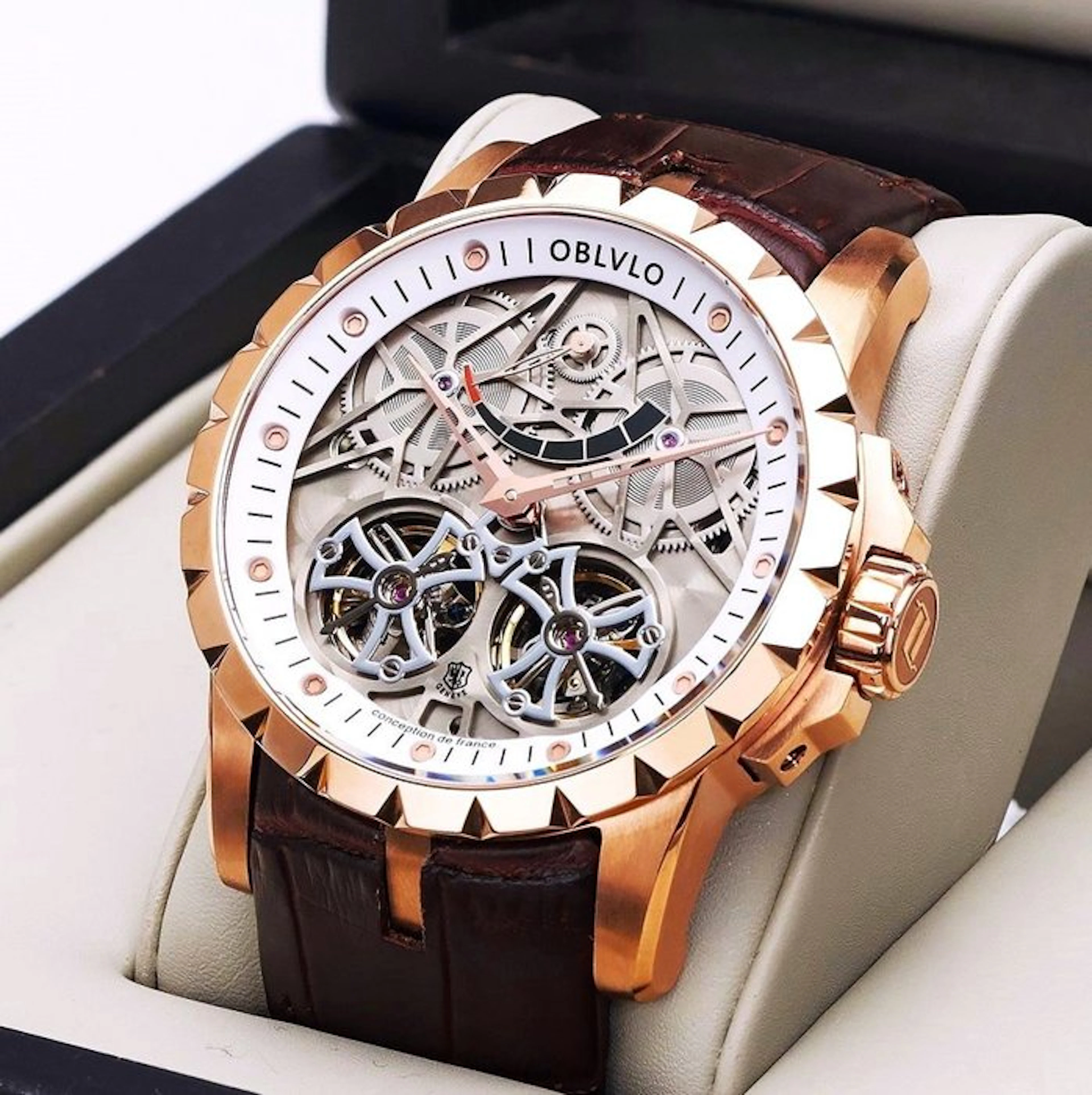 Oblvlo - Twin Balance - Automatic - Power Reserve - Gold...