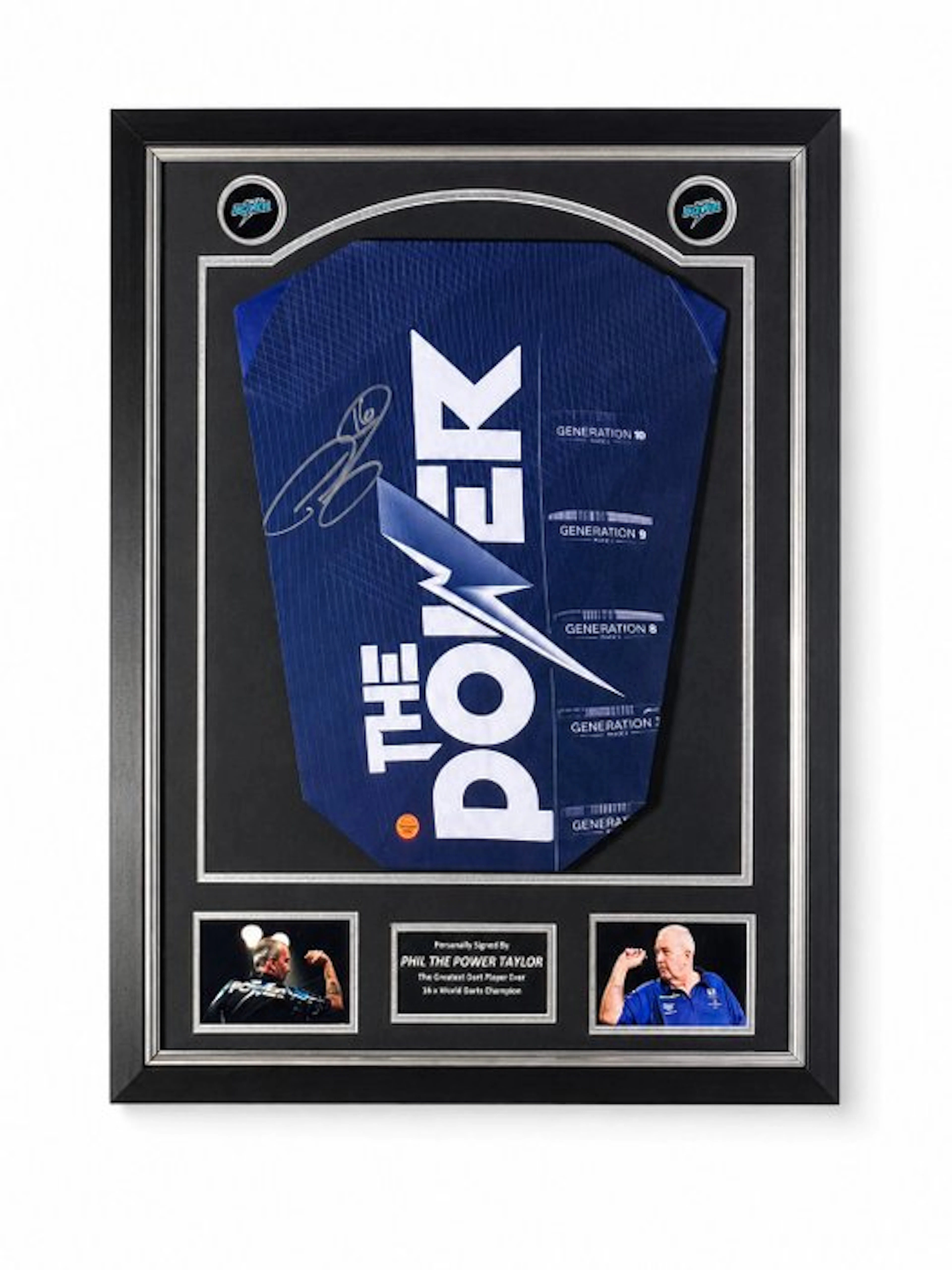Phil “The Power” Taylor - Premium Frame - Signed Official Replica Shirt