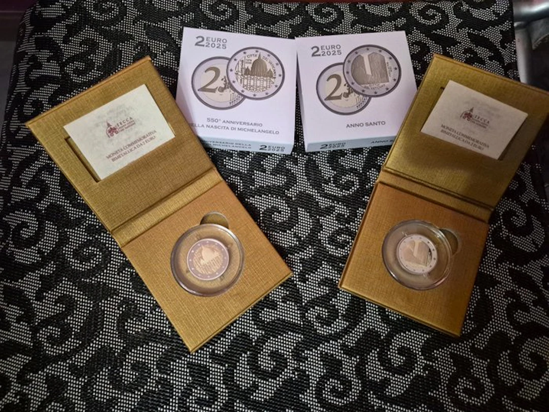 Vatican. 2 Euro 2025 "Anno Santo" + "Michelangelo" (2...