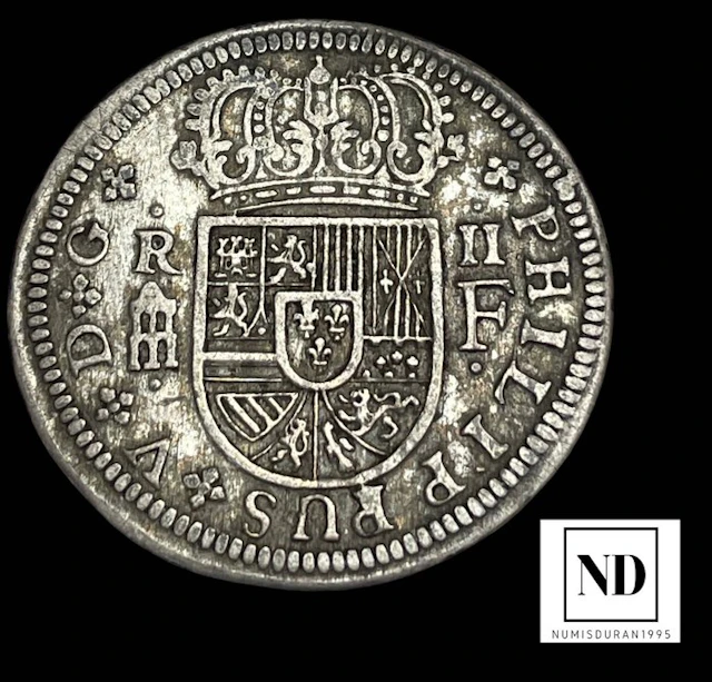 Kingdom of Spain. Felipe V. 2 Reales 1719 - Segovia
