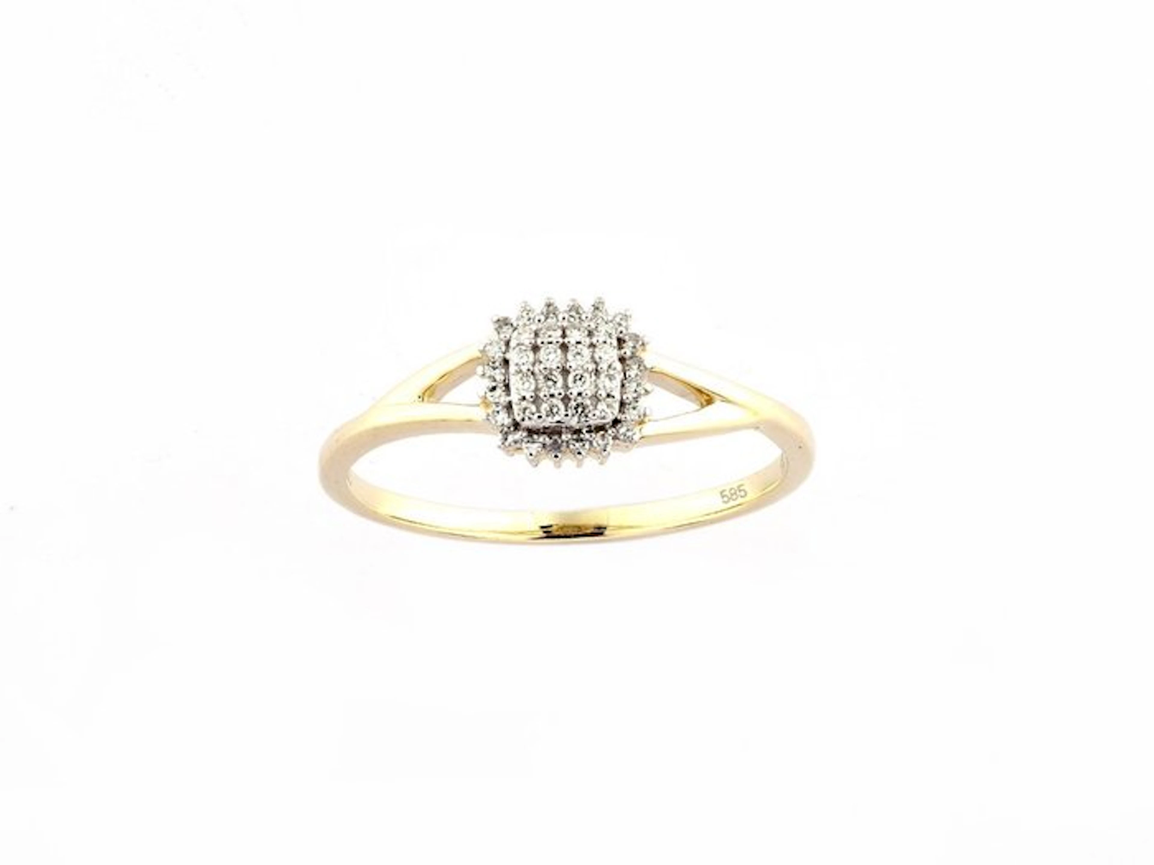 Ring - 14 kt. Yellow gold - 0.11ct. tw. Diamond (Natural)
