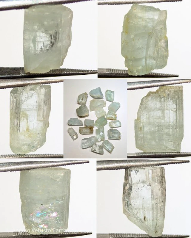 115.30 ct – Natural Aquamarine Crystal Lot – 19 Pieces – Skardu