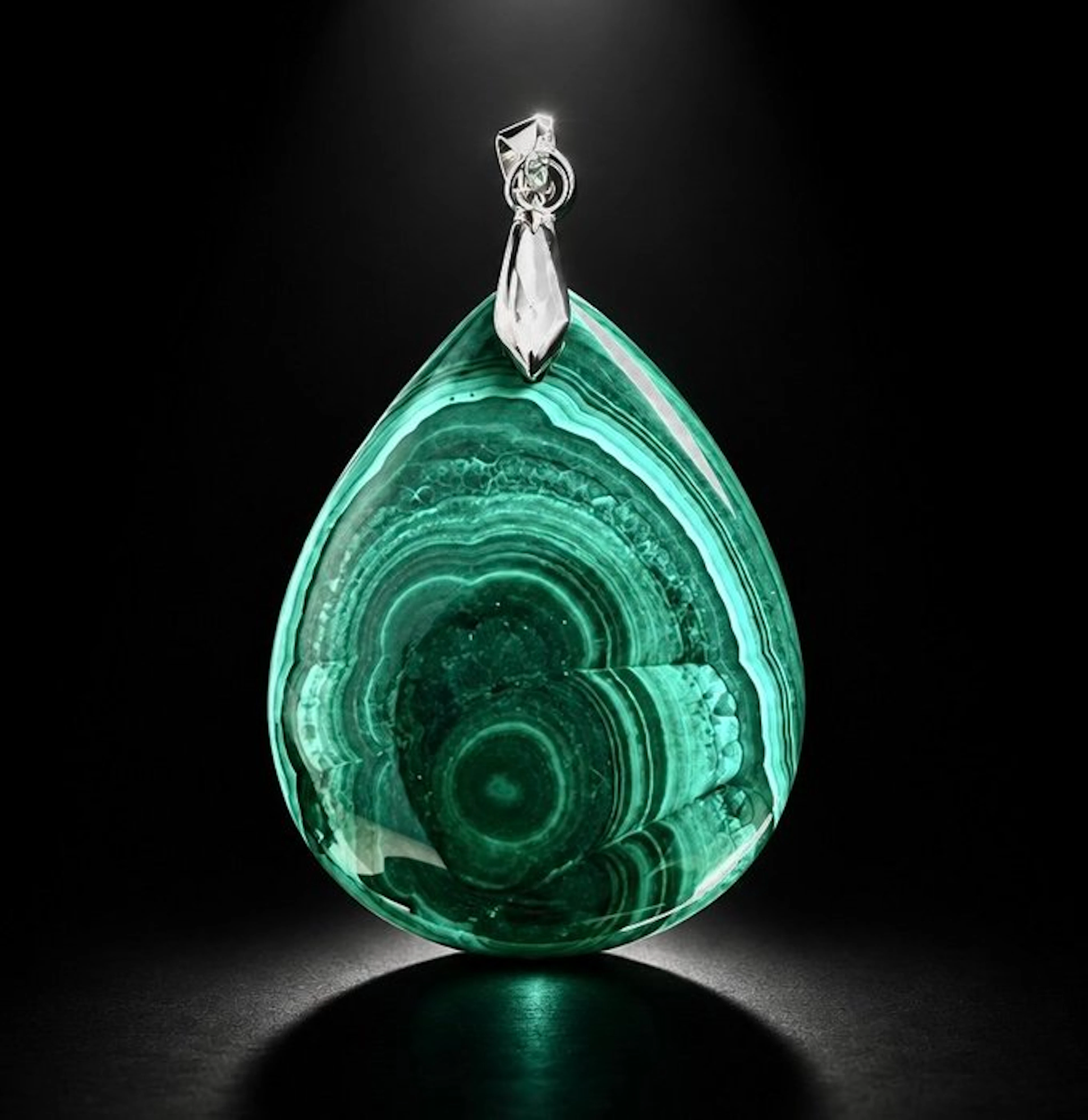 - 925 silver - Malachite - Pendant