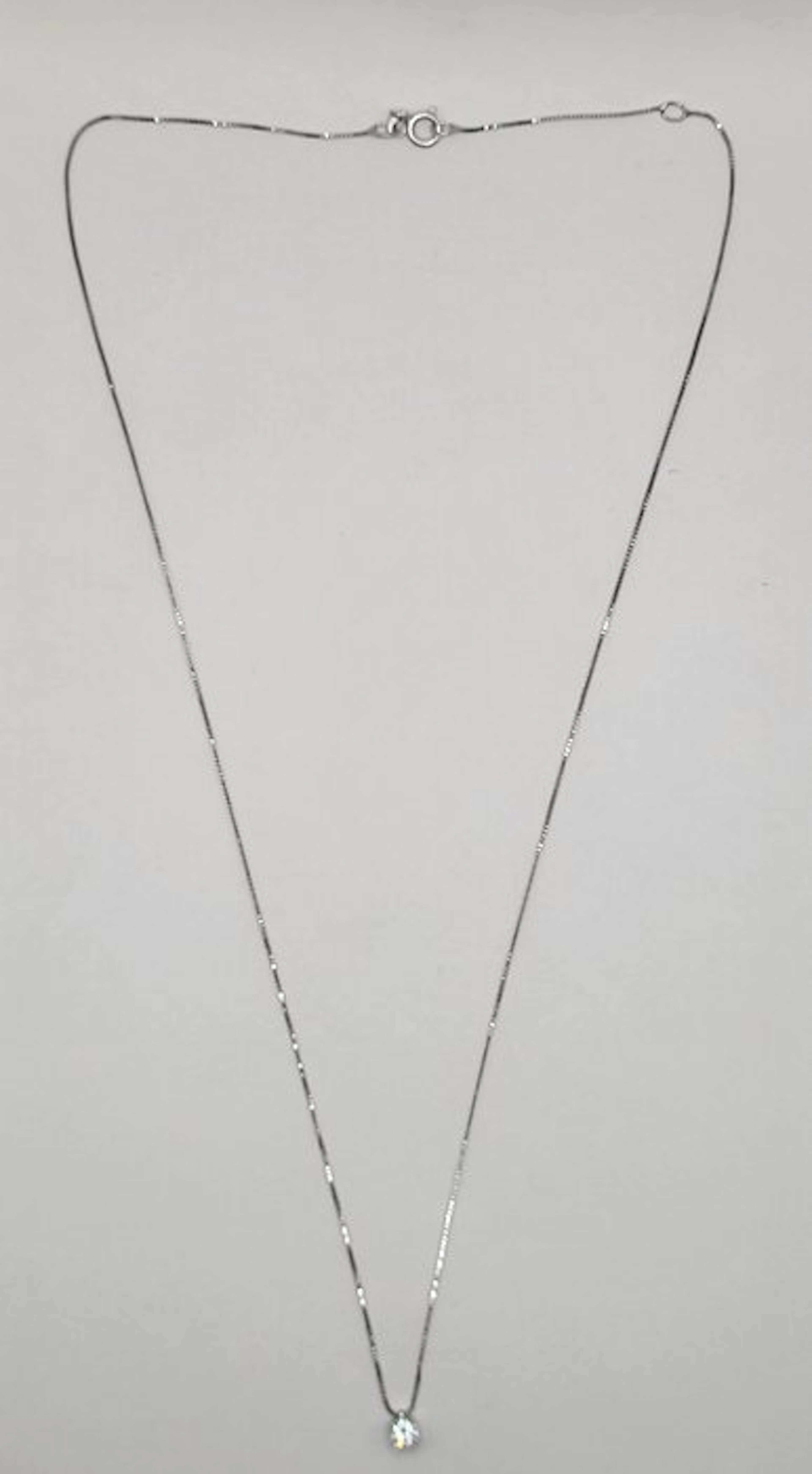 Necklace - 18 kt. White gold - 0.10ct. tw. Diamond (Natural)