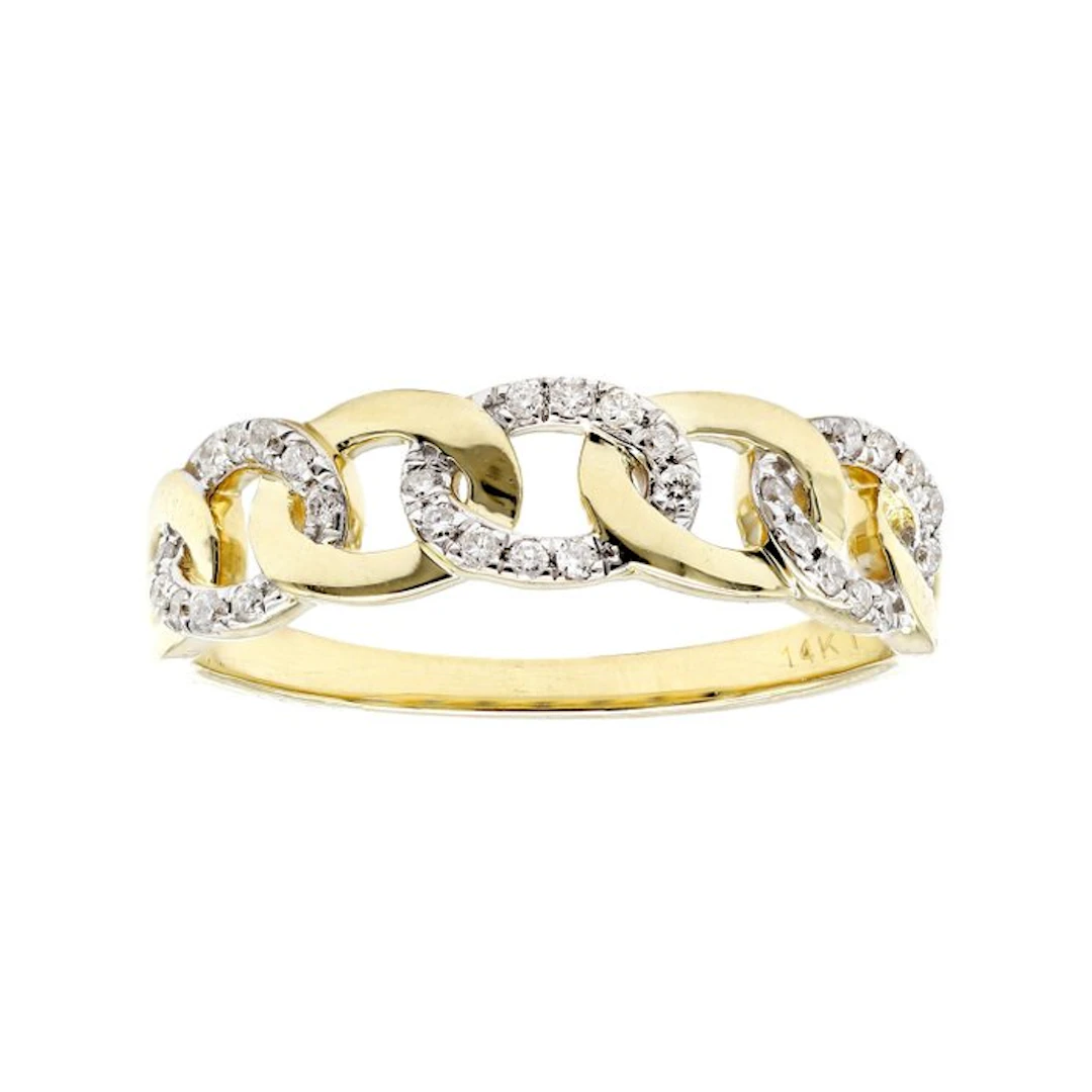 Ring - 14 kt. Yellow gold - 0.15ct. tw. Diamond (Natural)