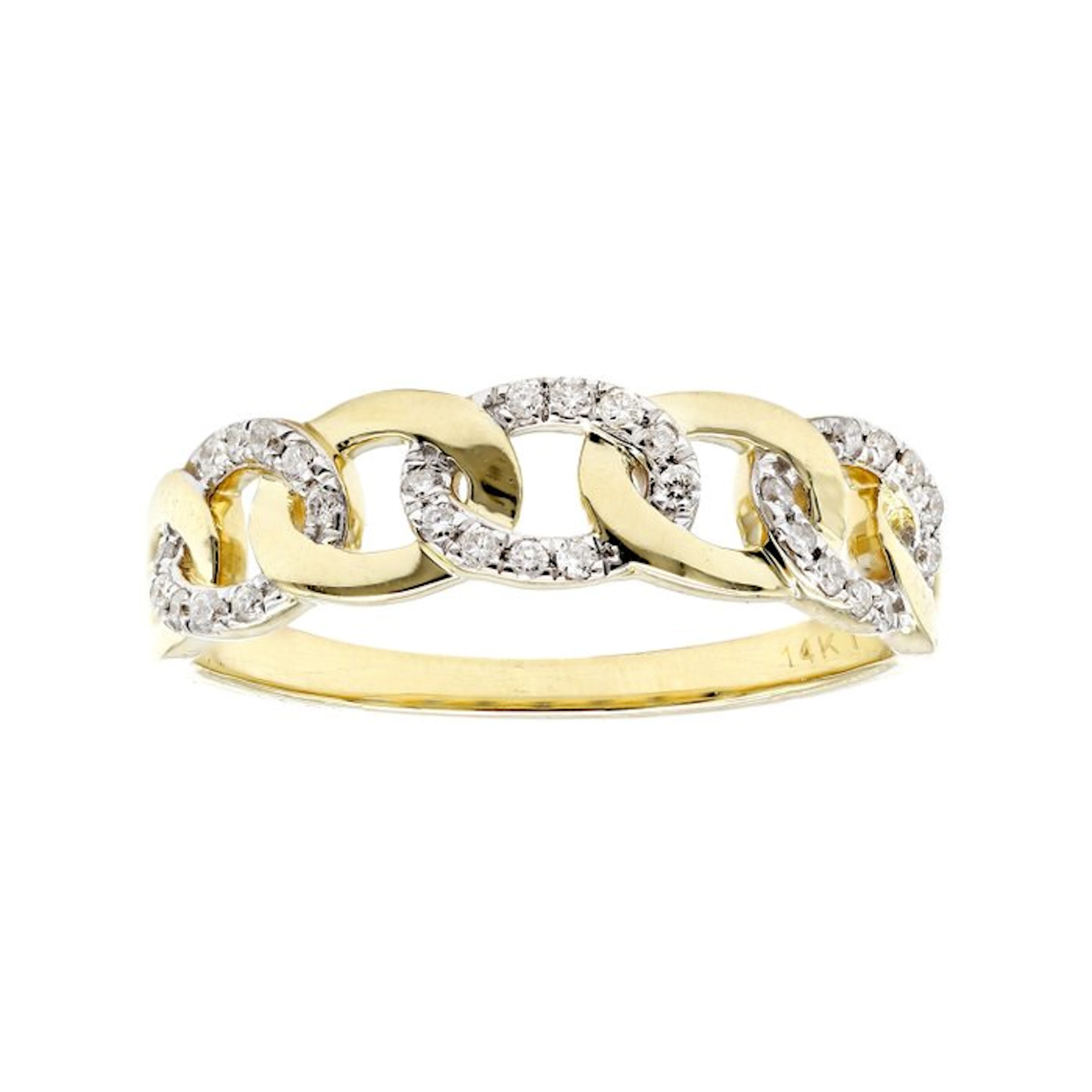 Ring - 14 kt. Yellow gold - 0.15ct. tw. Diamond (Natural)