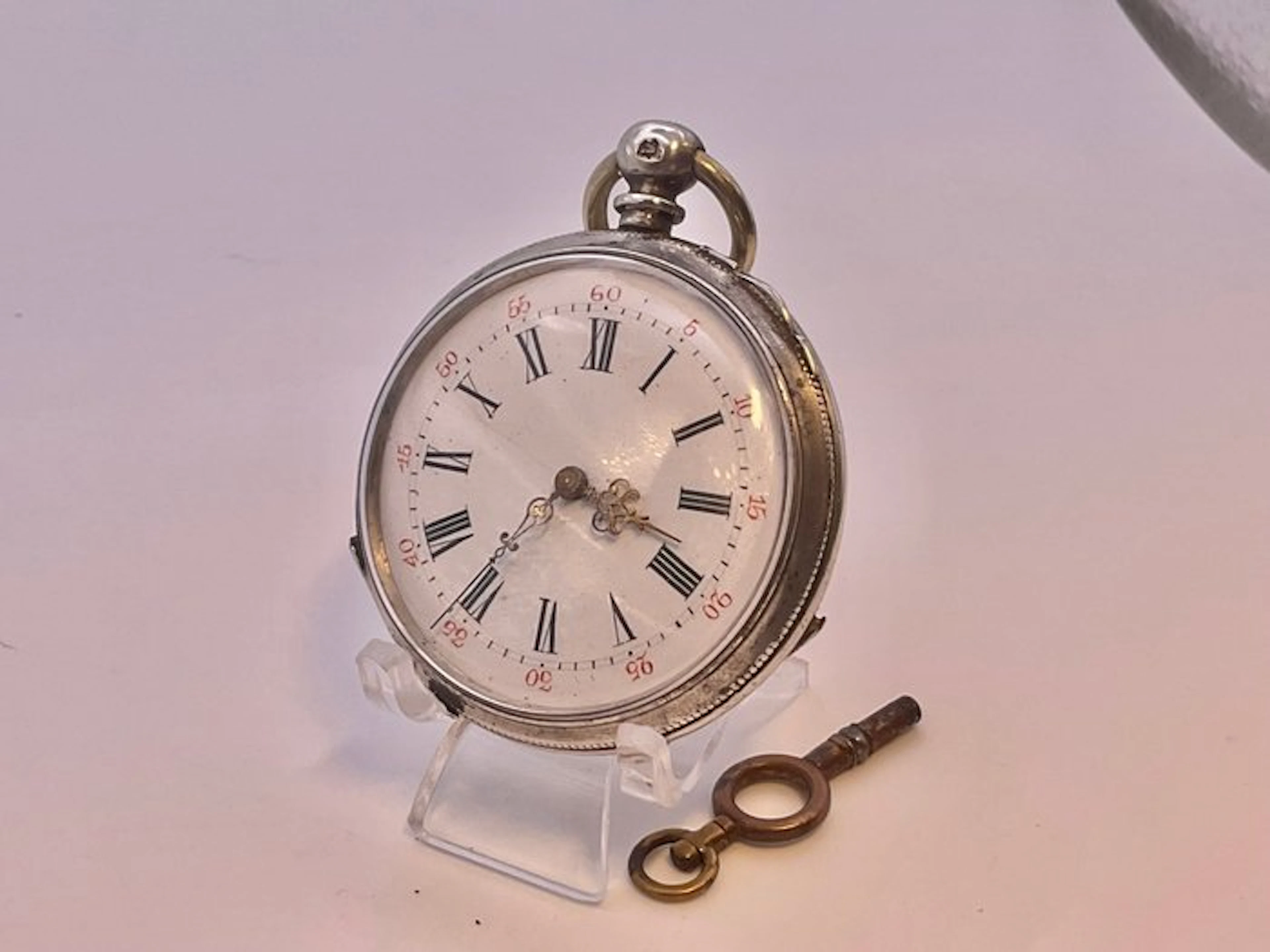 Cilindro Argento . 1880 . Huit Rubis . Chiavetta . Revisionato - 1850-1900