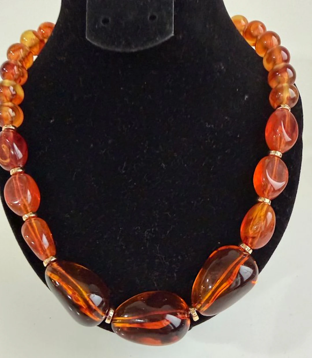 Necklace with Baltic Amber style Beads - Amber (No reserve price)