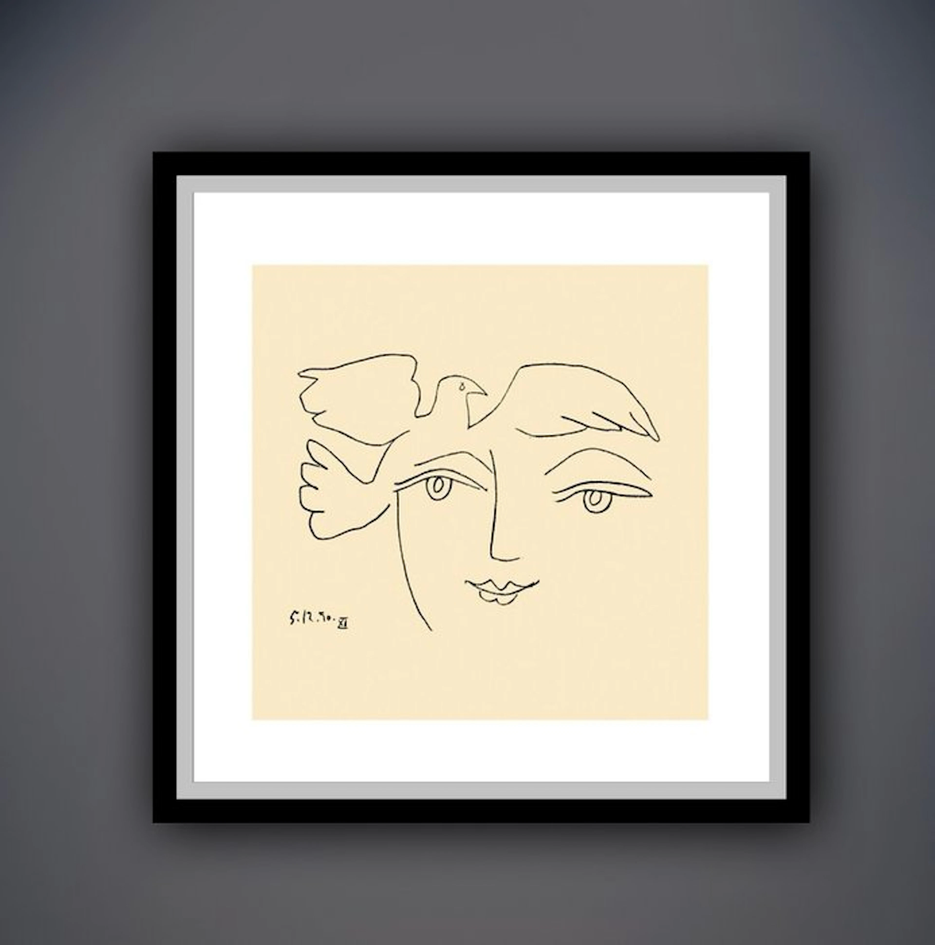 Pablo Picasso - “The Face of Peace XI, 1950”. Gedateerd in de plaat.