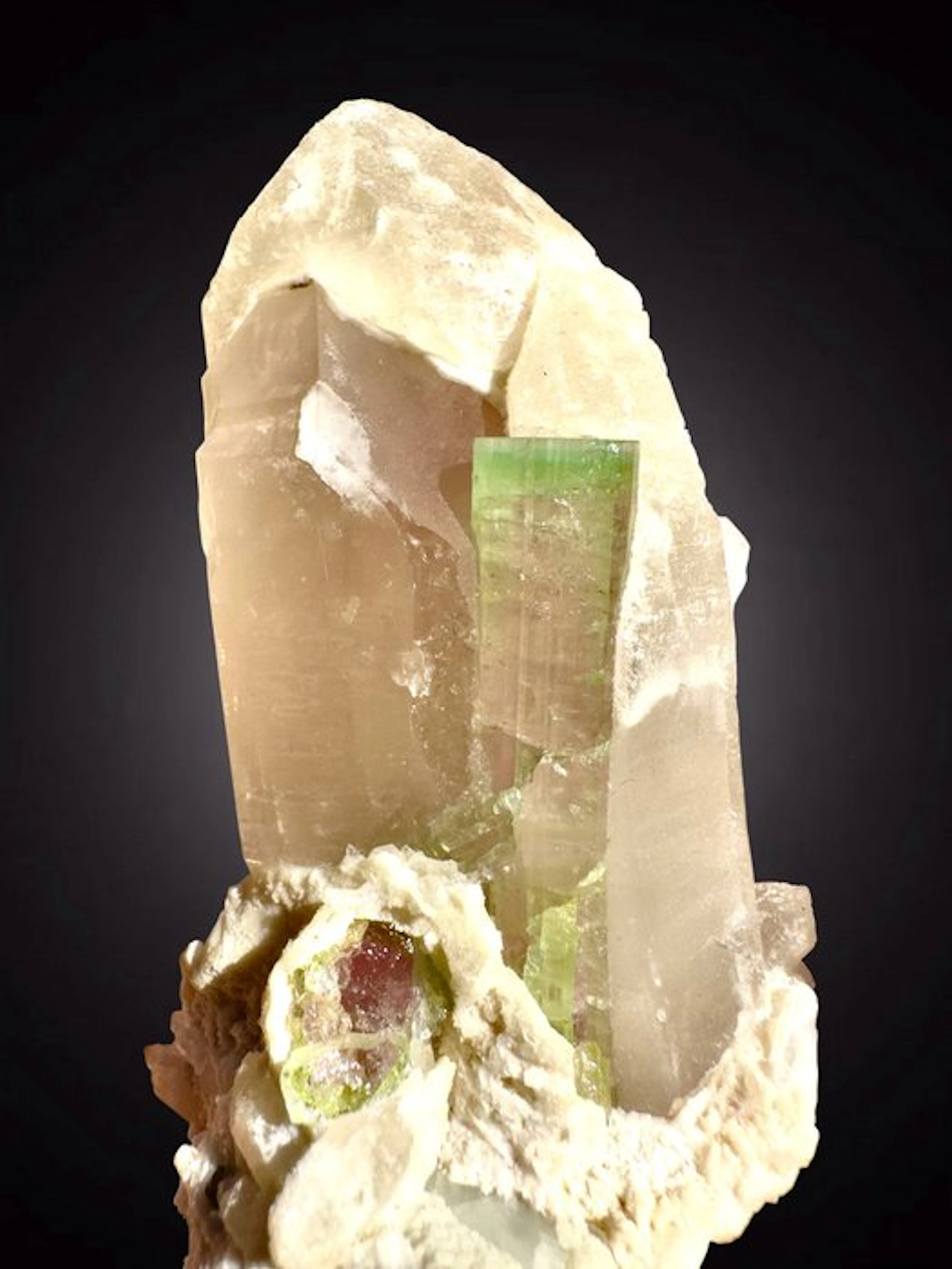 TOP! Xxl Watermelon Tourmaline on Quartz Mineral...