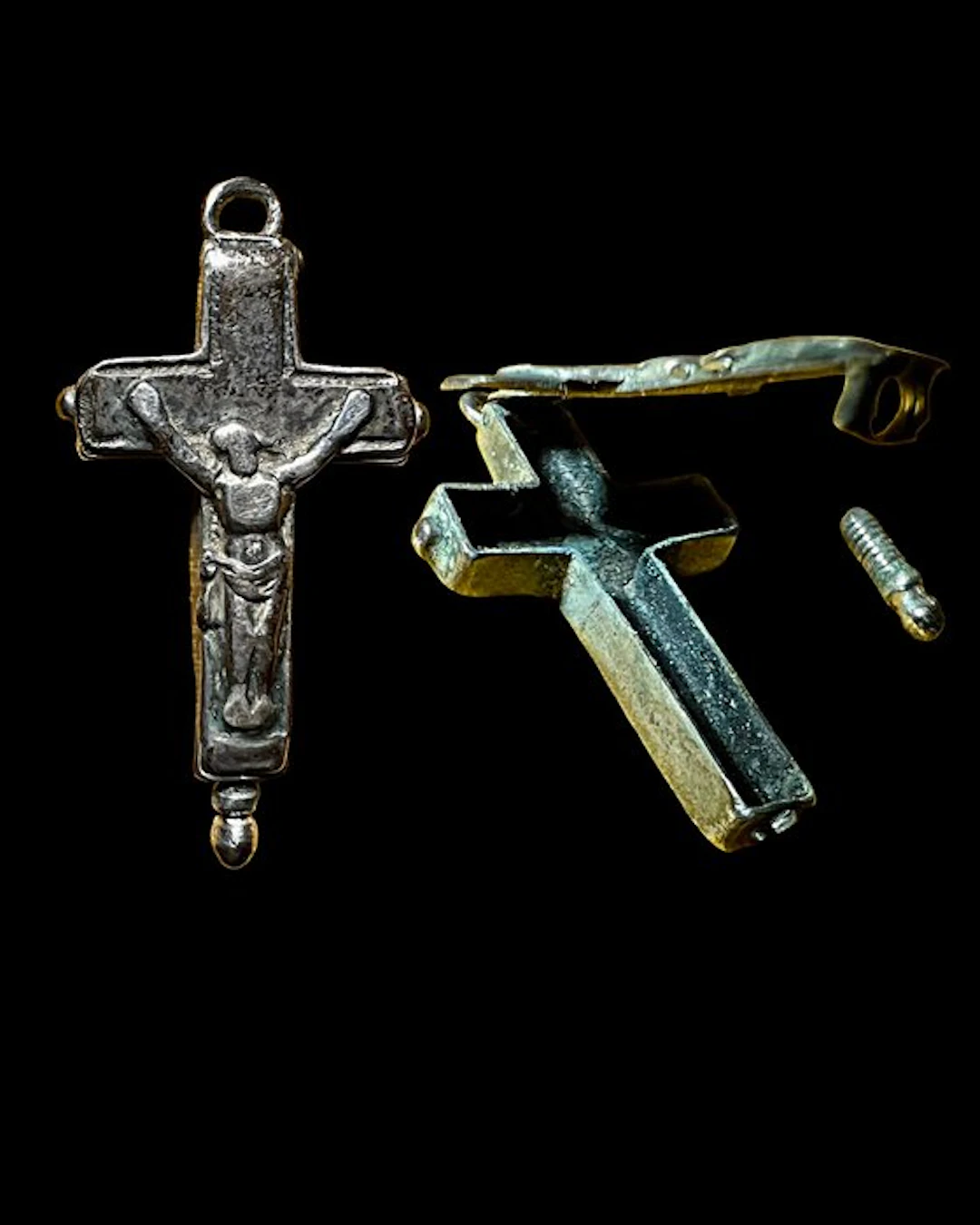 reliquary crucifix pendant - Silver - 1800-1850, 1850-1900