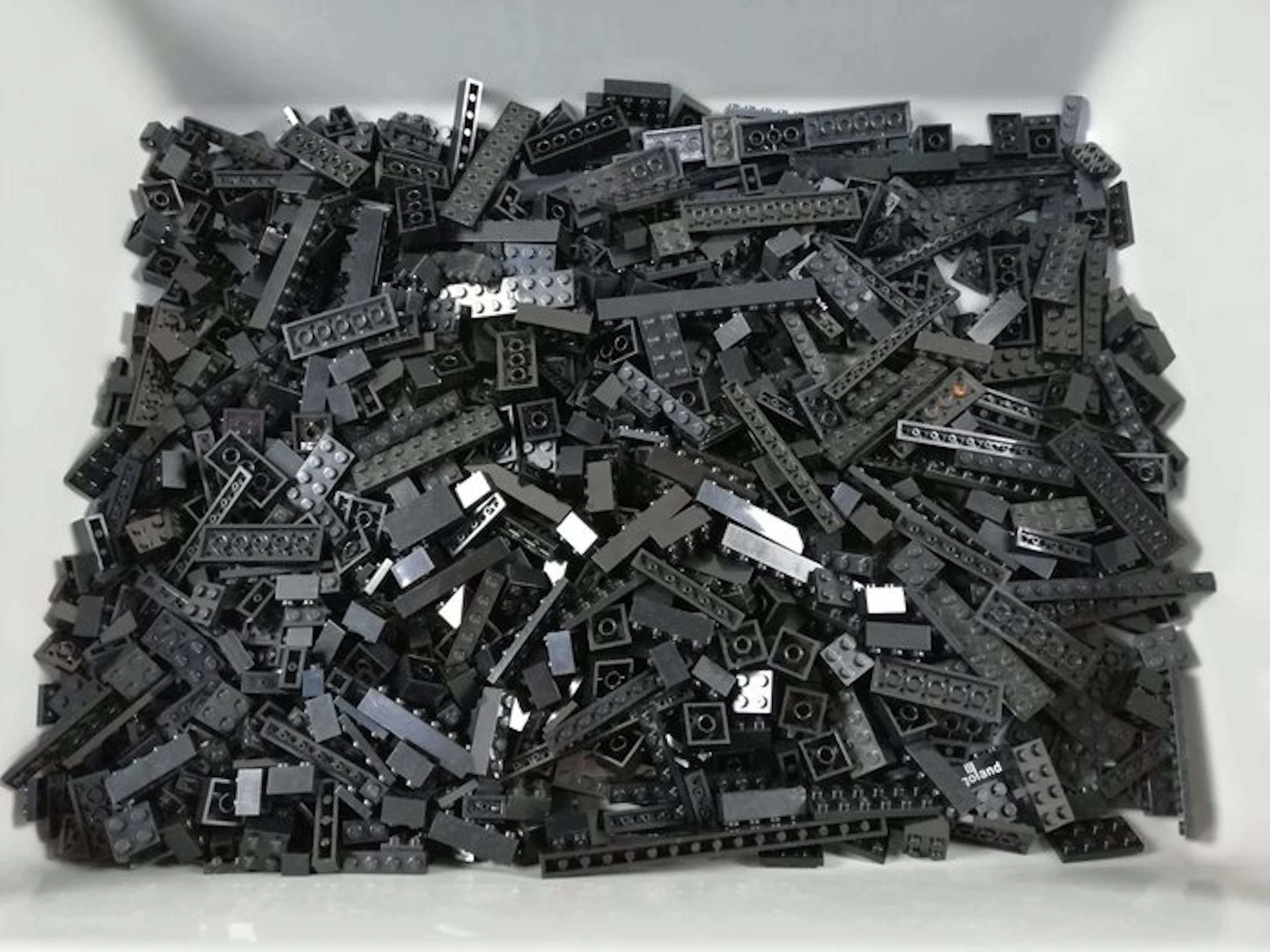 LEGO - geen serie - 02 Partij van 1000 zwarte bouwstenen - 1980-1990