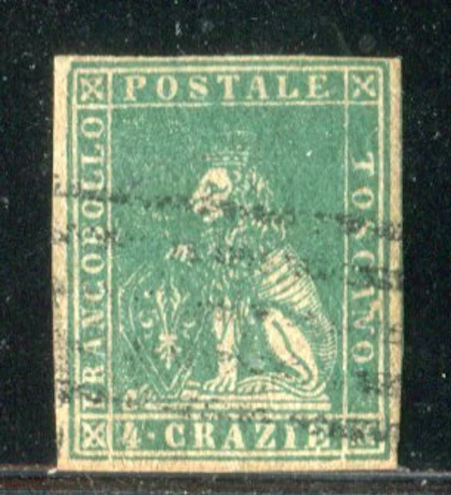 Italian Ancient States - Tuscany 1857 - 4 Crazy 2nd Issue...