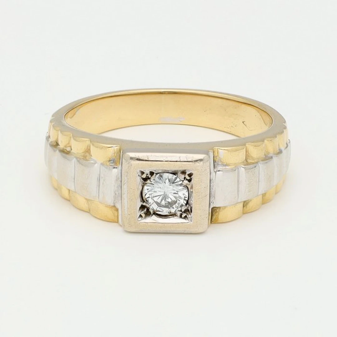 Ring - 18 kt. Yellow gold, White gold Diamond (Natural)