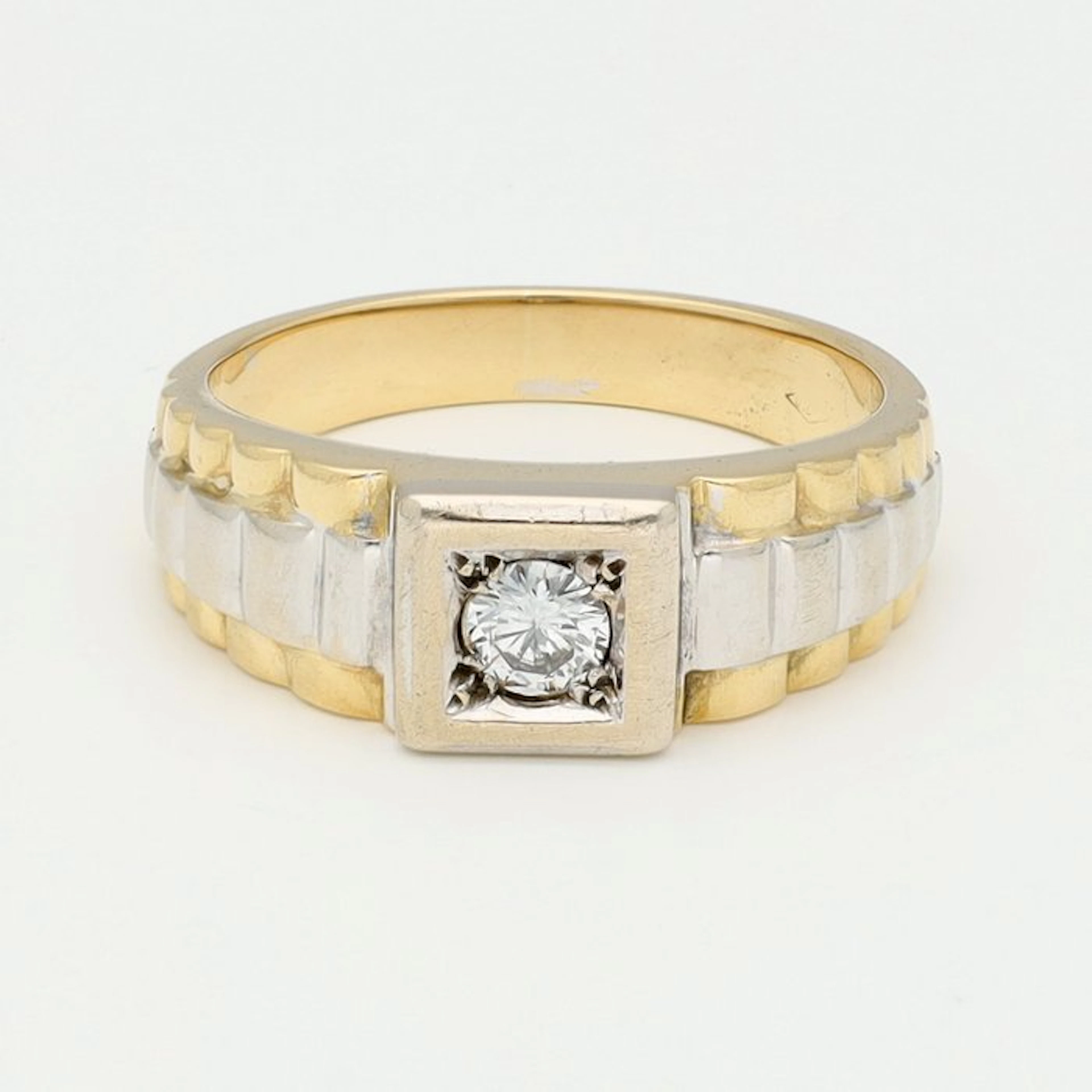 Ring - 18 kt. Yellow gold, White gold Diamond (Natural)