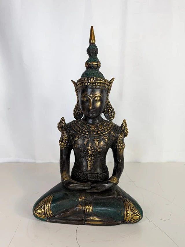 Thai bronze temple figure / deity – meditating –...
