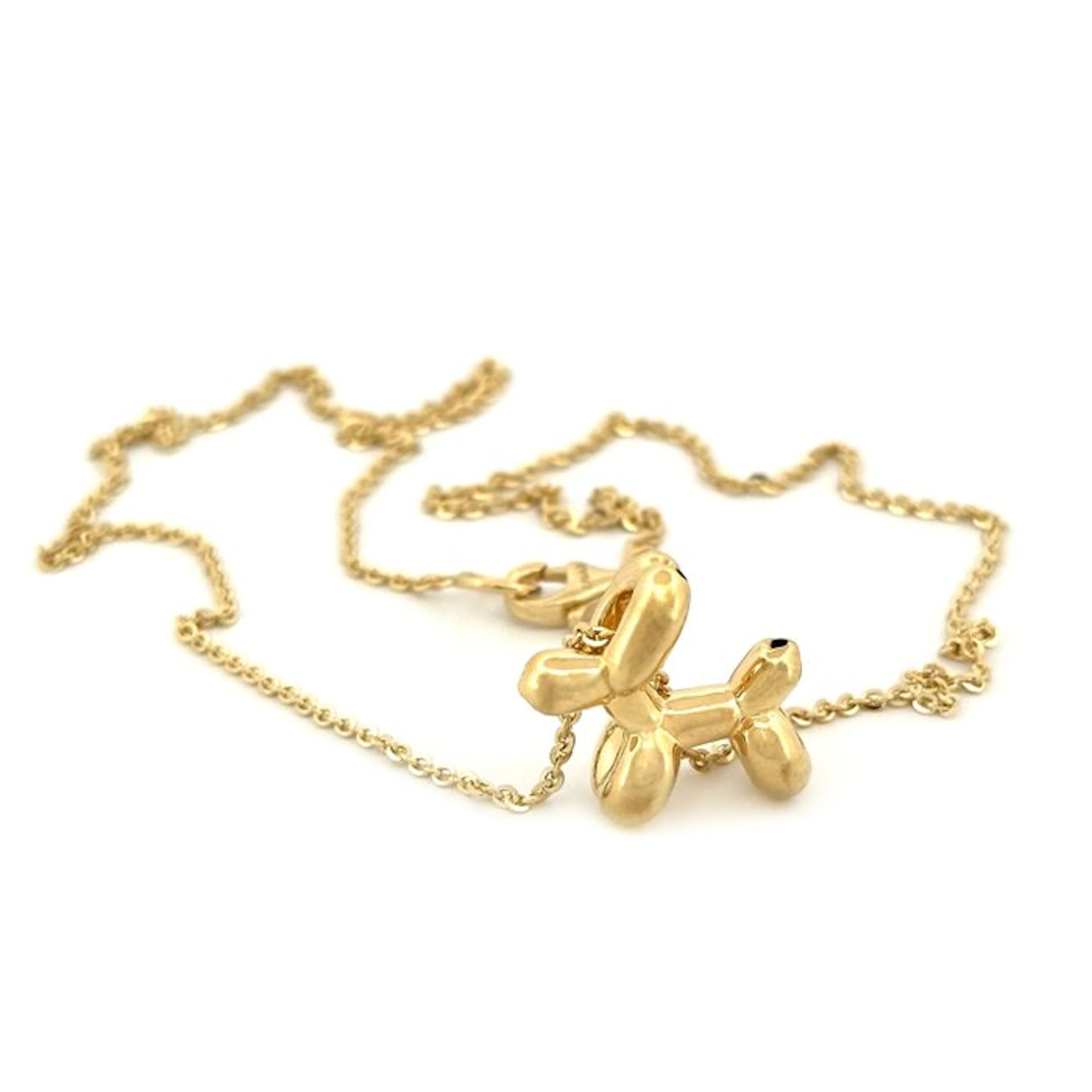 Handmade - Necklace - Balloon Dog - 4 g - 18 kt. Yellow gold