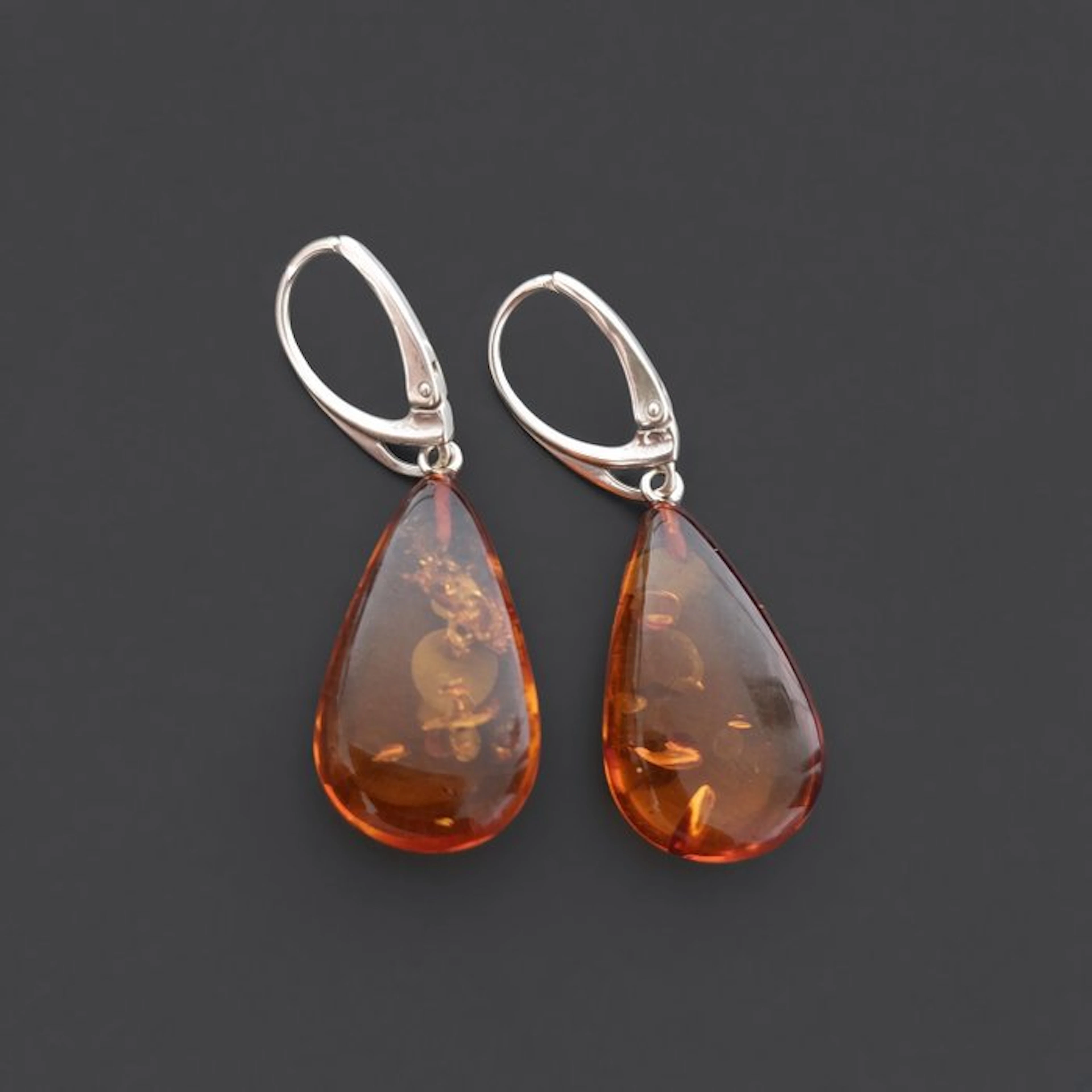 Baltic Amber and 925 Silver Earrings