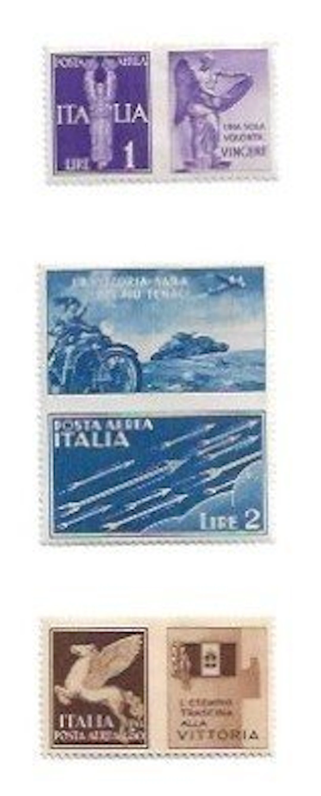 Italy Kingdom 1942 - 1930 airmail stamps with an appendix of war propaganda