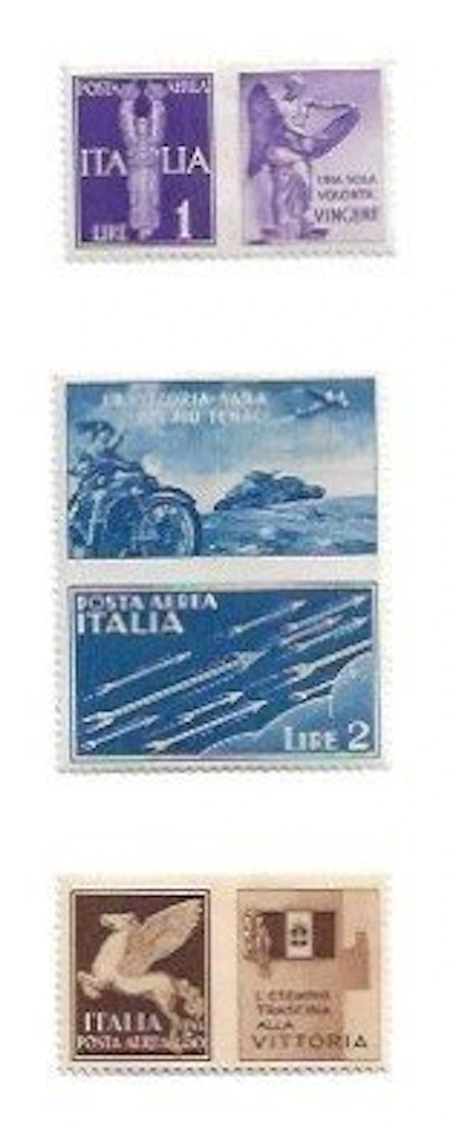 Italy Kingdom 1942 - 1930 airmail stamps with an appendix of war propaganda