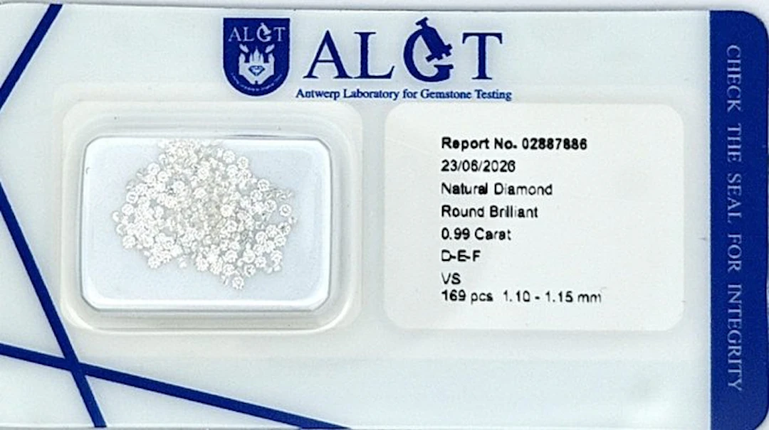 169 pcs Diamond (Natural) - 0.99 ct - Round - F
