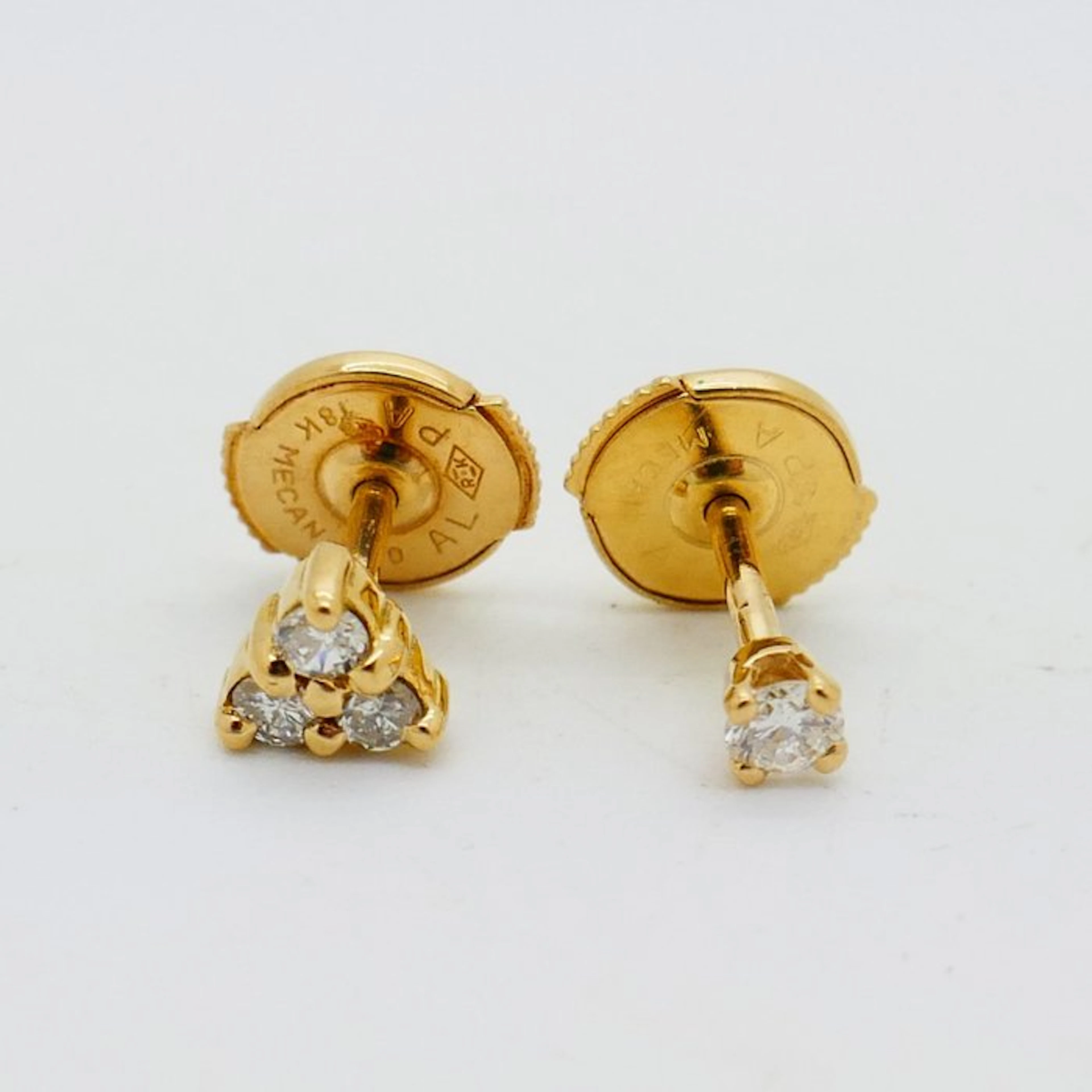 No reserve price - Earrings - 18 kt. Yellow gold - 0.17ct. tw. Diamond
