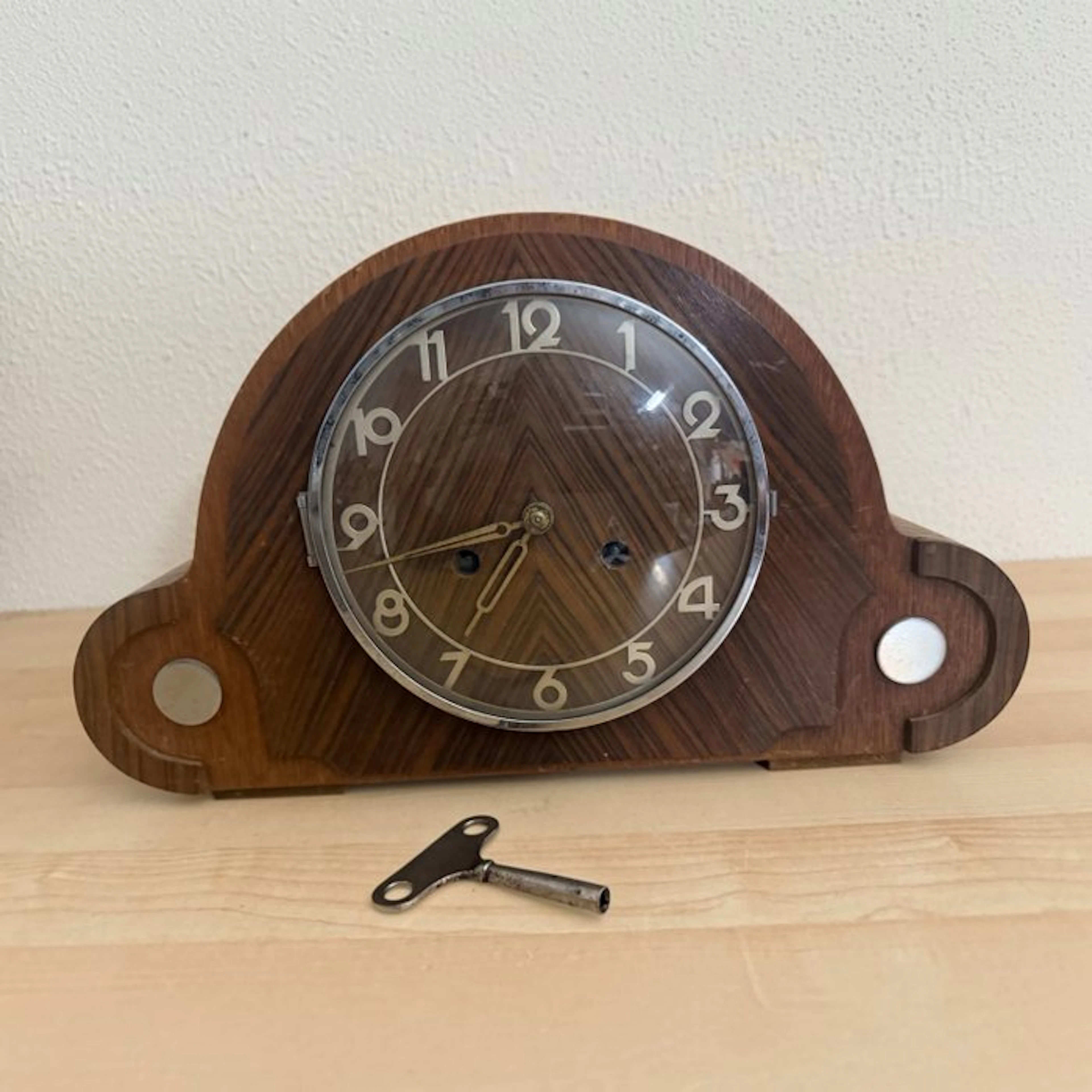 Table clock (2) - Wood, Glass, Brass - 1950-1960