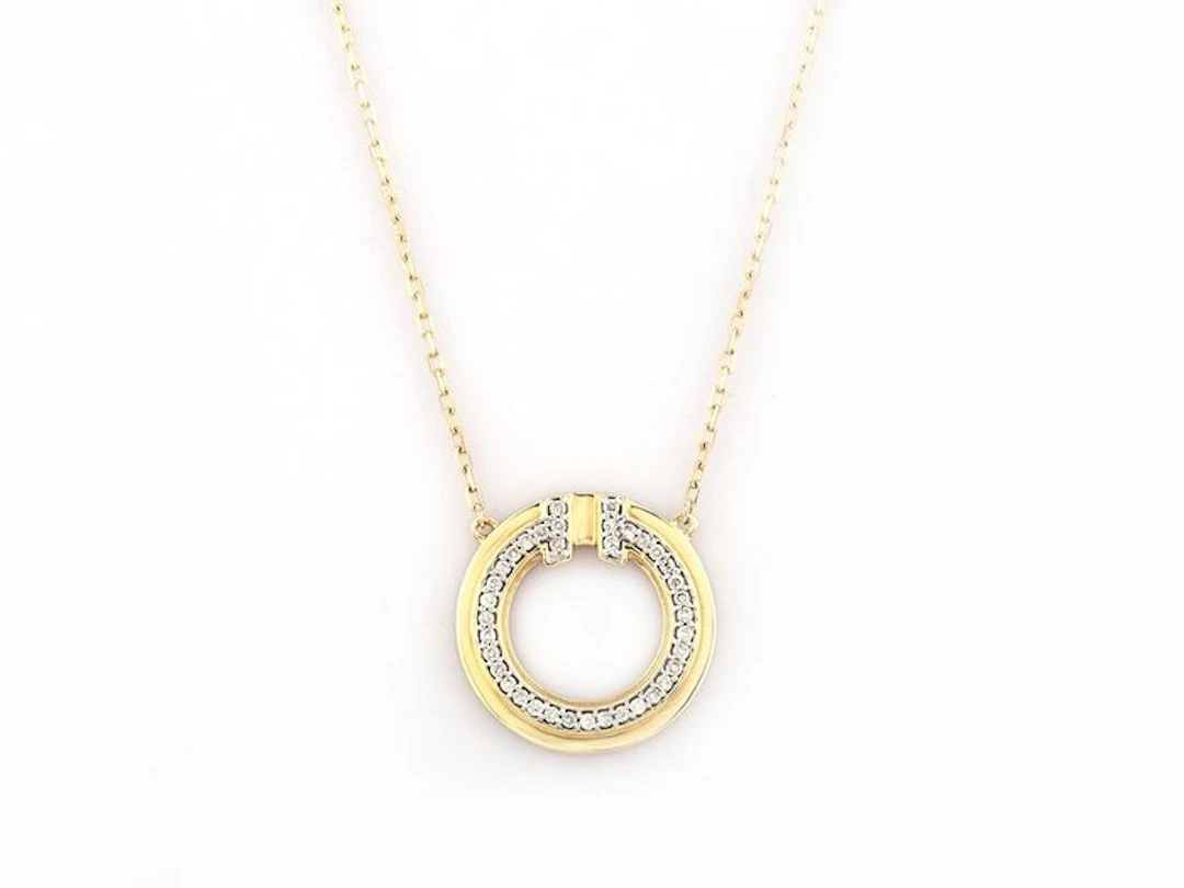 Necklace - 14 kt. Yellow gold - 0.14ct. tw. Diamond (Natural)