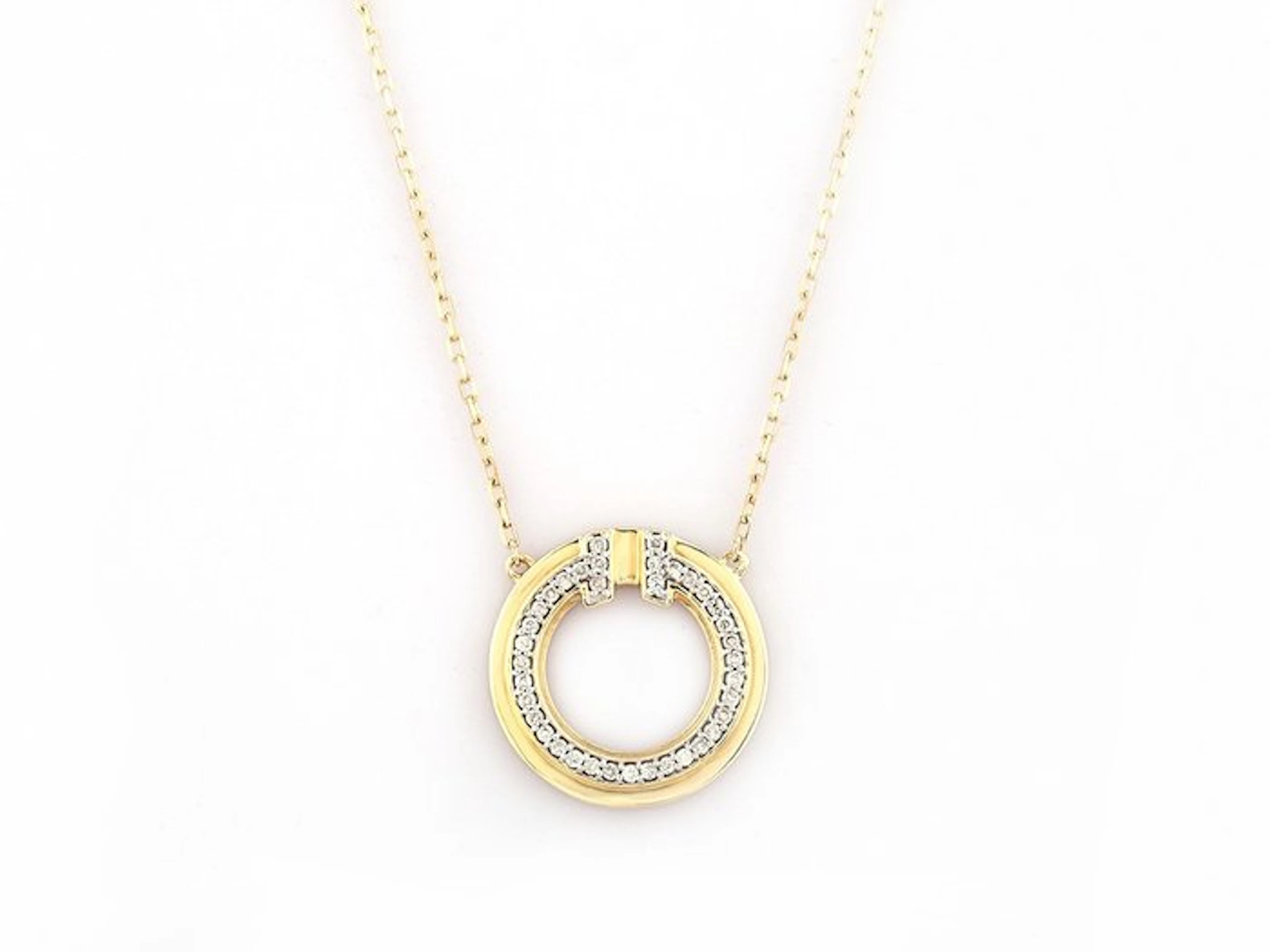 Necklace - 14 kt. Yellow gold - 0.14ct. tw. Diamond (Natural)