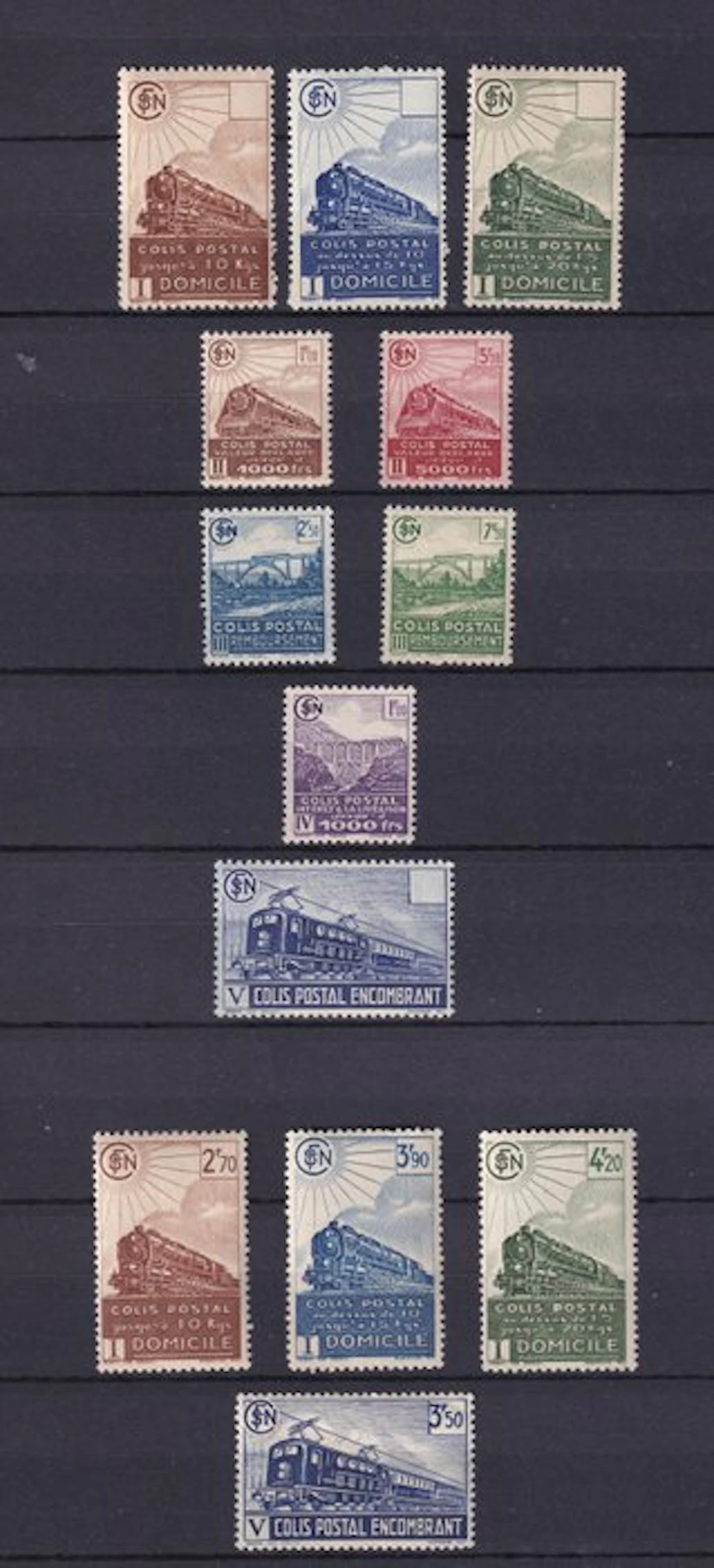 France 1941 - Postal parcels, complete collection - Yvert n°174/186