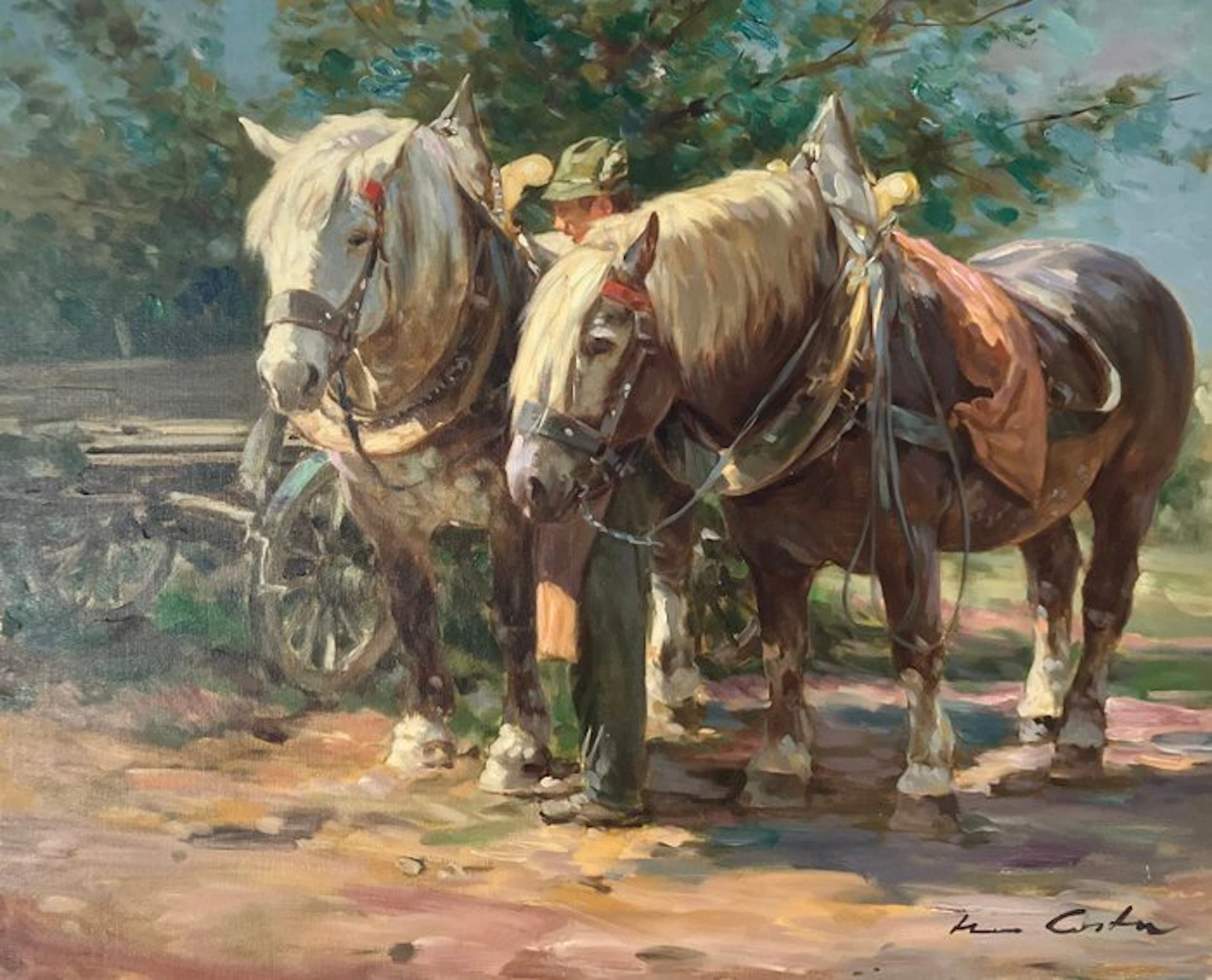 Hans Costa (1916-1986) - Pferdegespann