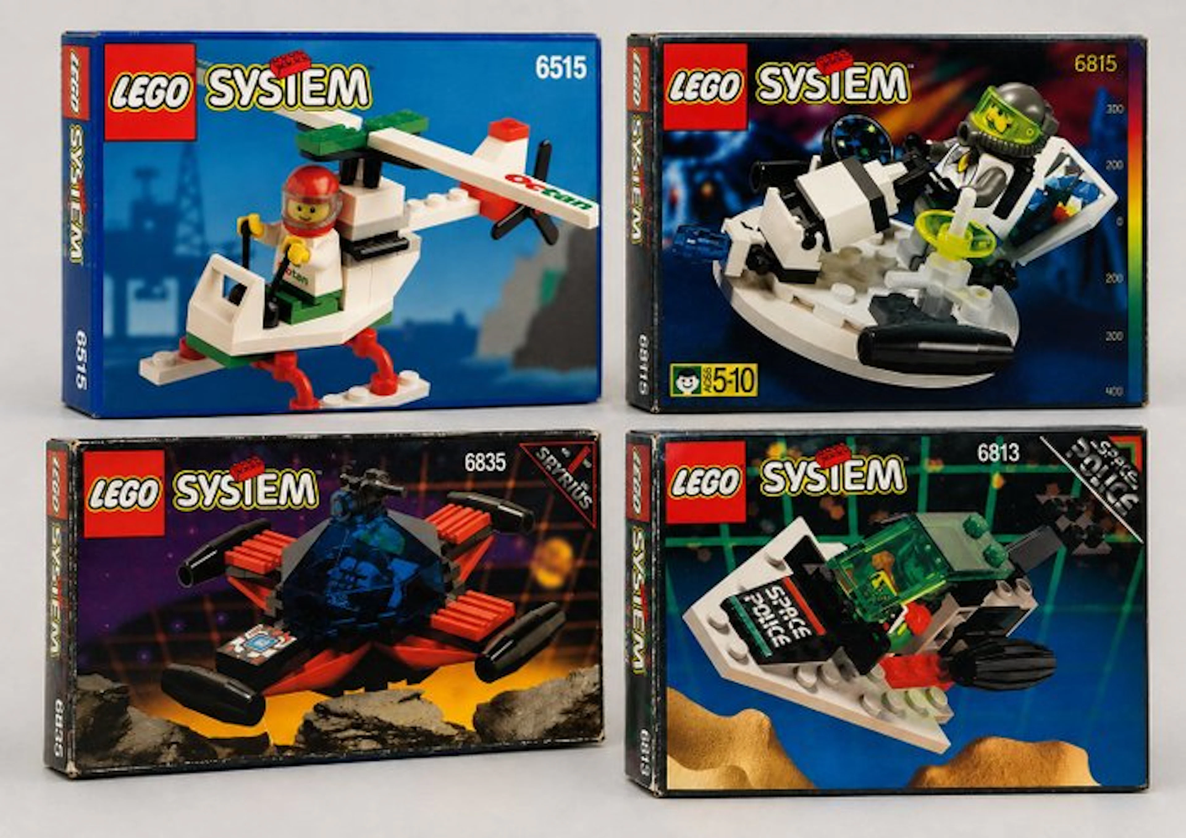 LEGO Set - Classic Town - Stunt Copter, Saucer Scout, Galactic Chief, Hovertron