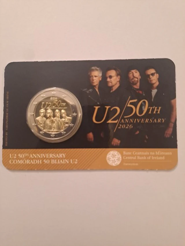 Ireland. 2 Euro 2026 "U2" (1 coincard) (No reserve price)