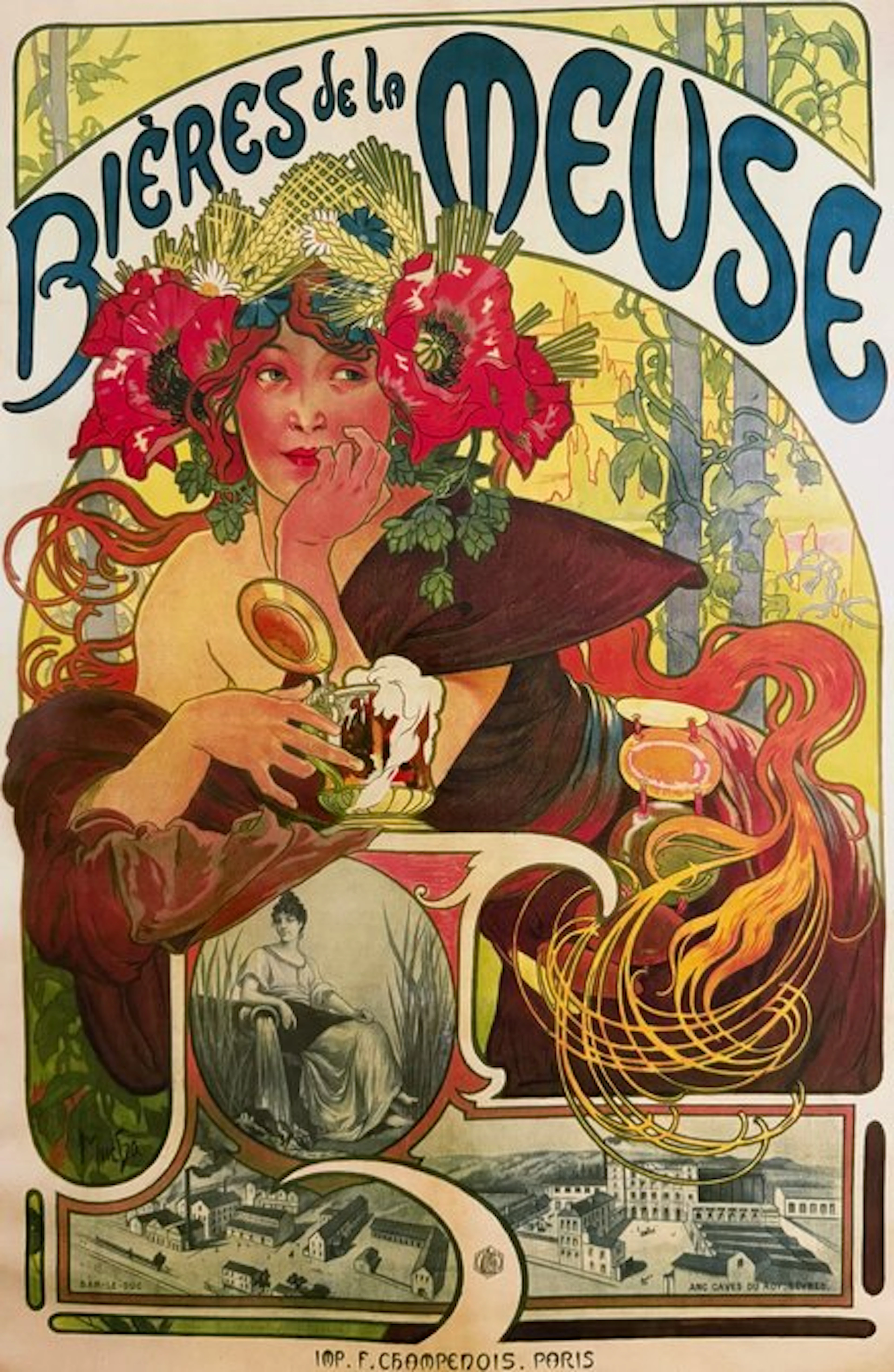 Alphonse Marie Mucha - “Affiche Bières de la Meuse, 1897”.