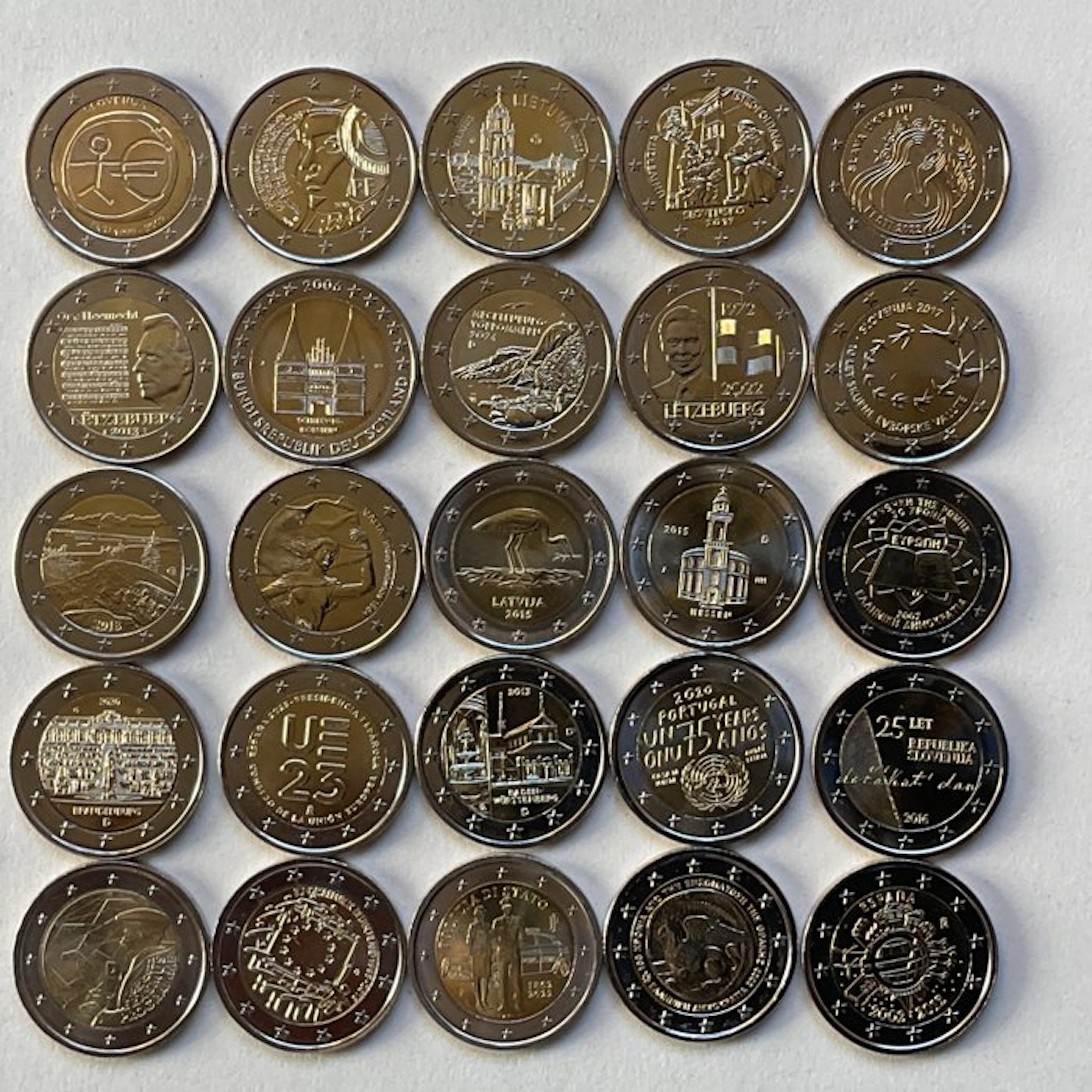 Europe. 2 Euro Various Years (25 munten) (No reserve price)