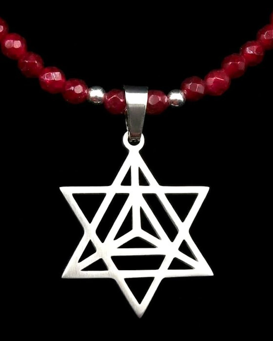 Ruby – Merkaba Star Necklace – Sacred Geometry and...