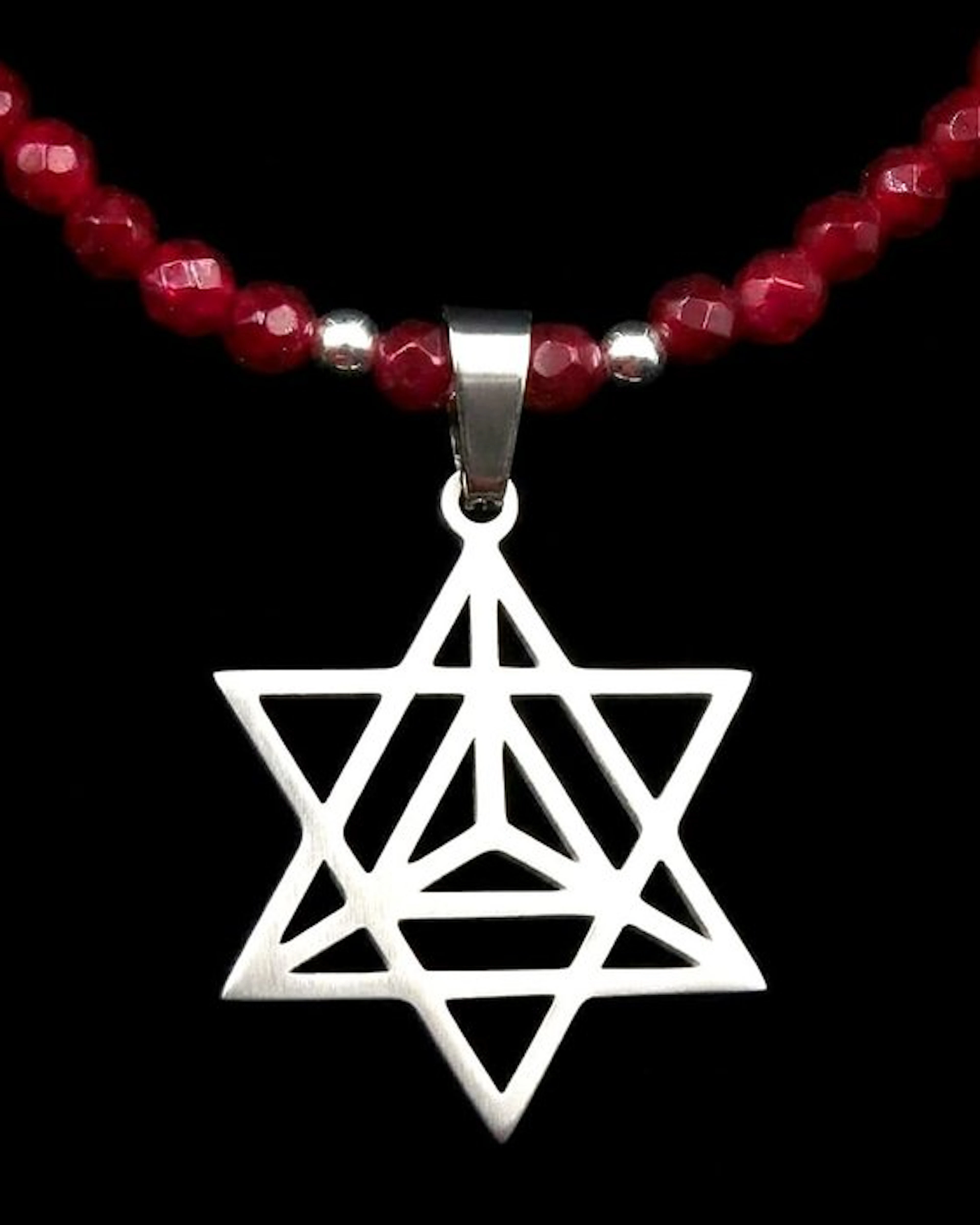 Ruby – Merkaba Star Necklace – Sacred Geometry and...