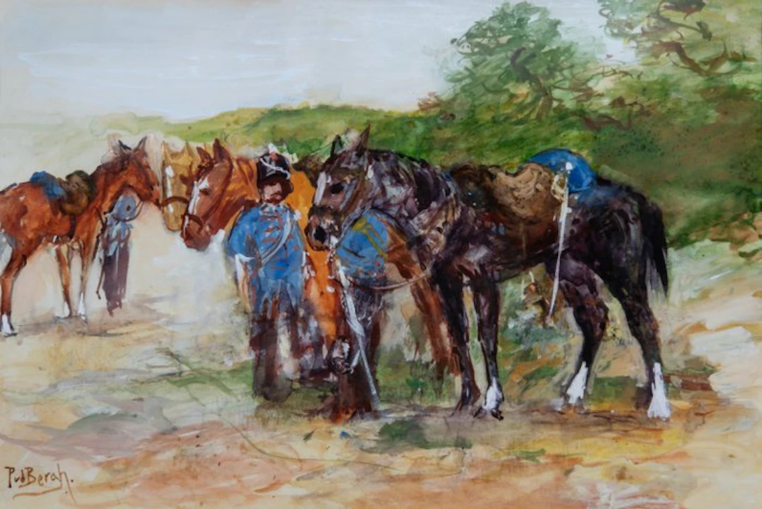 Piet van den Bergh (1865-1950) - Cavalerie in het Veld (No Reserve)
