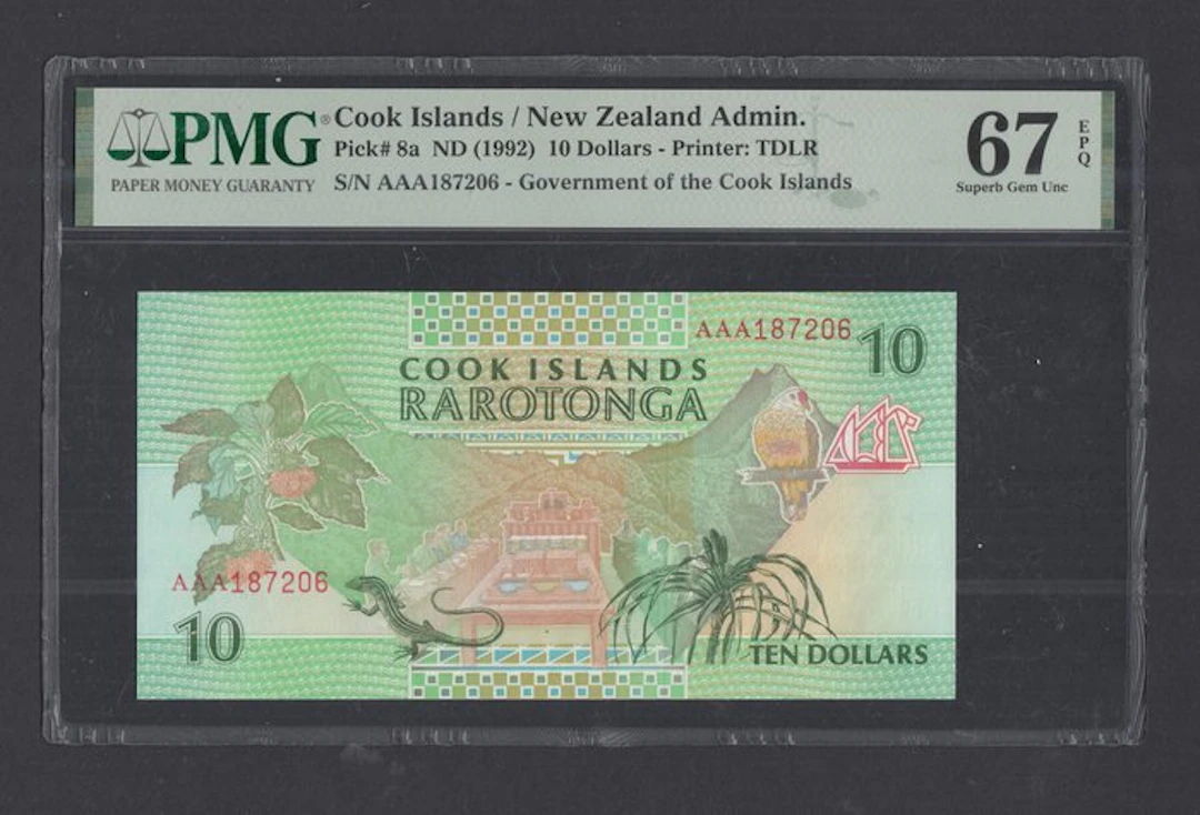 Cook Islands. - 10 Dollars - ND (1992) - Pick 8a (No reserve price)