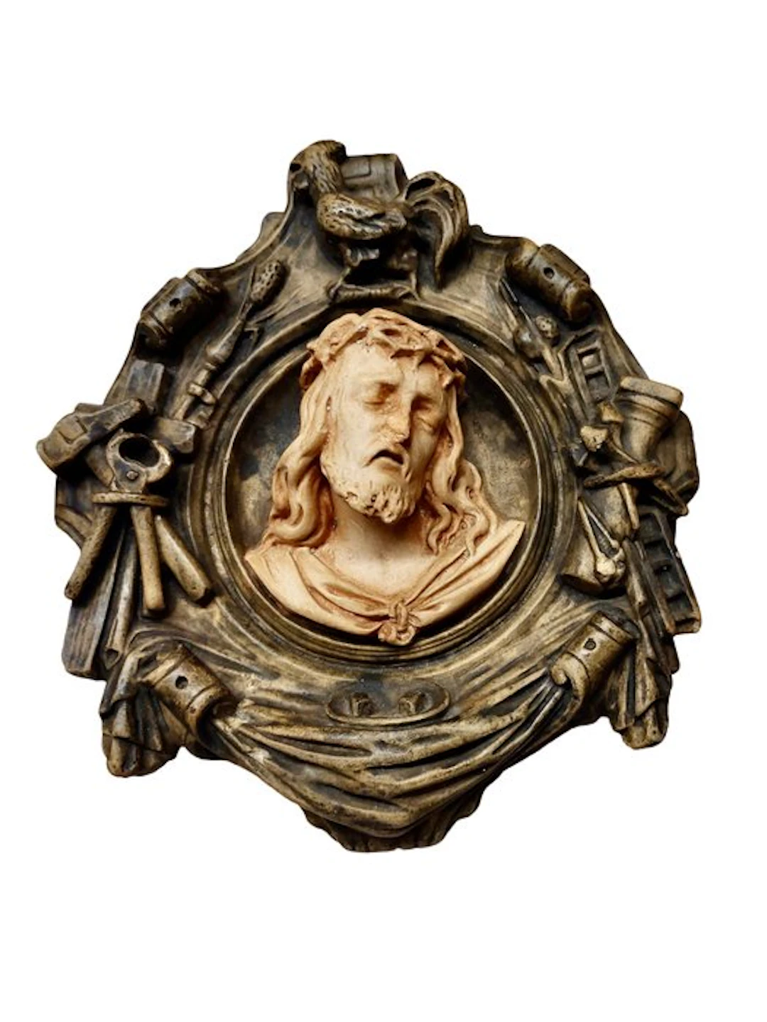 Relief, Arma Christie - 25 cm - Plaster - 1920