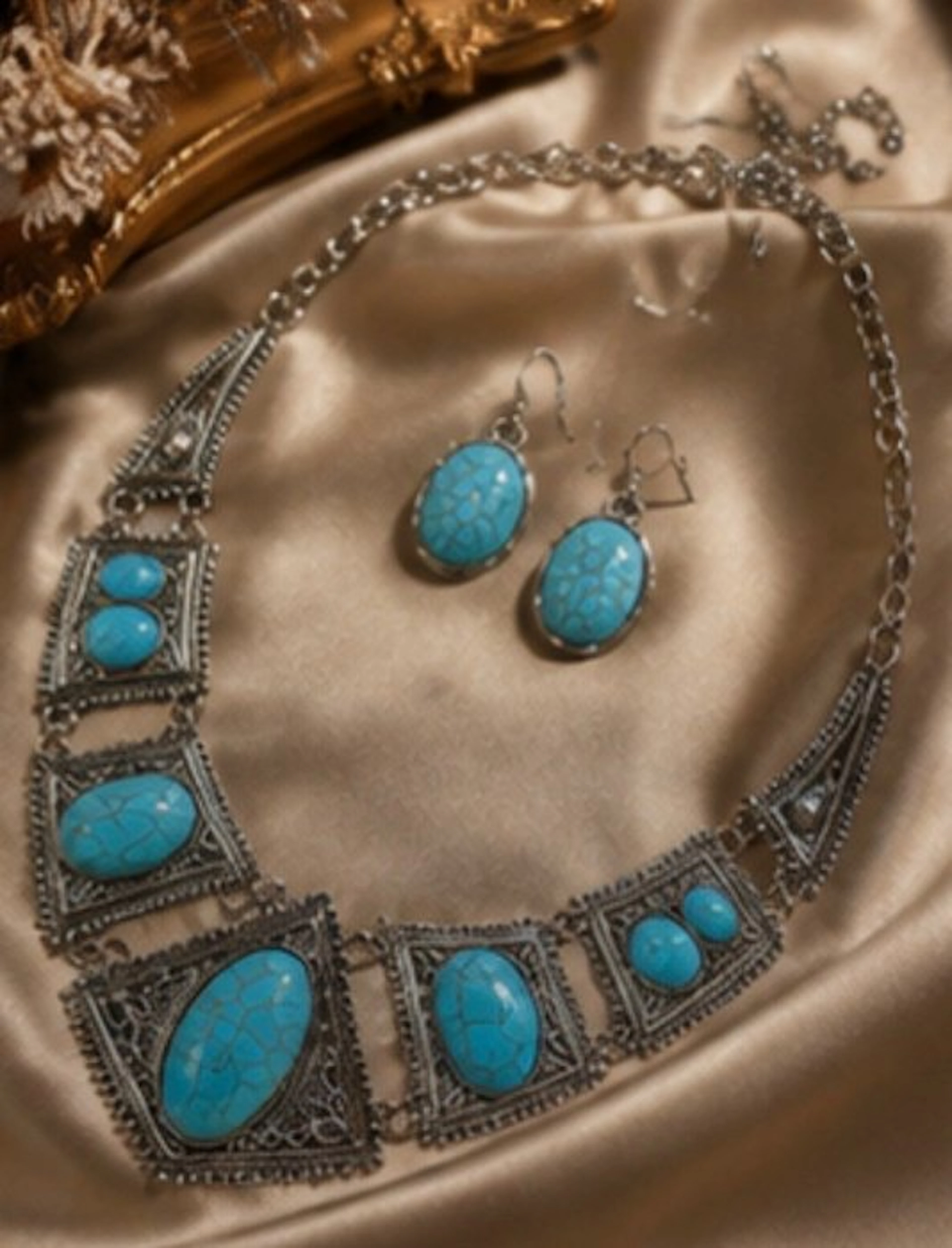 Vintage Turquoise Islamic Jewelry Set - Necklace