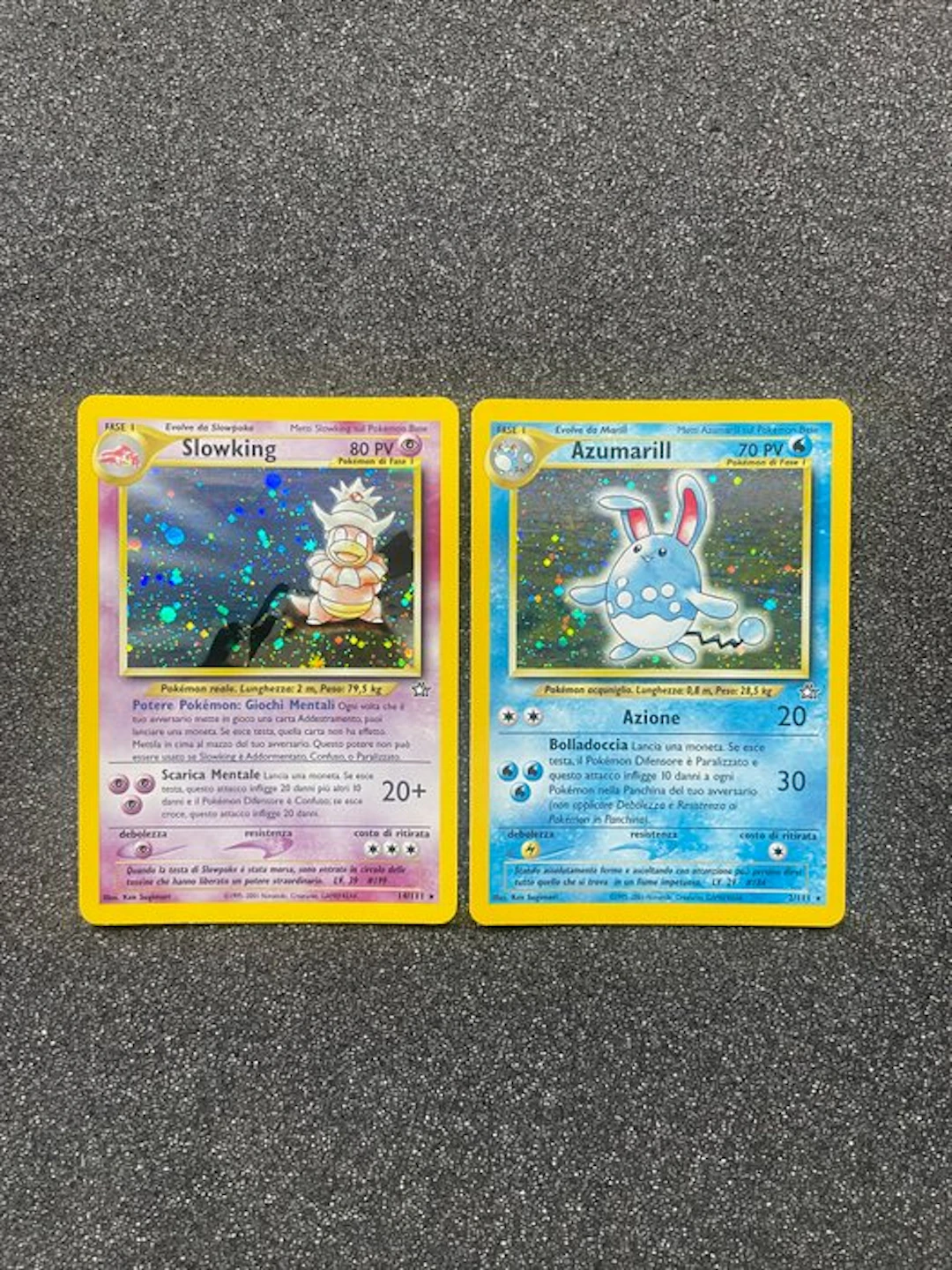 Pokémon - 2 Card - Slowking, Azumarill 14/111, 2/111 Foil - WOTC - Neo Genesis