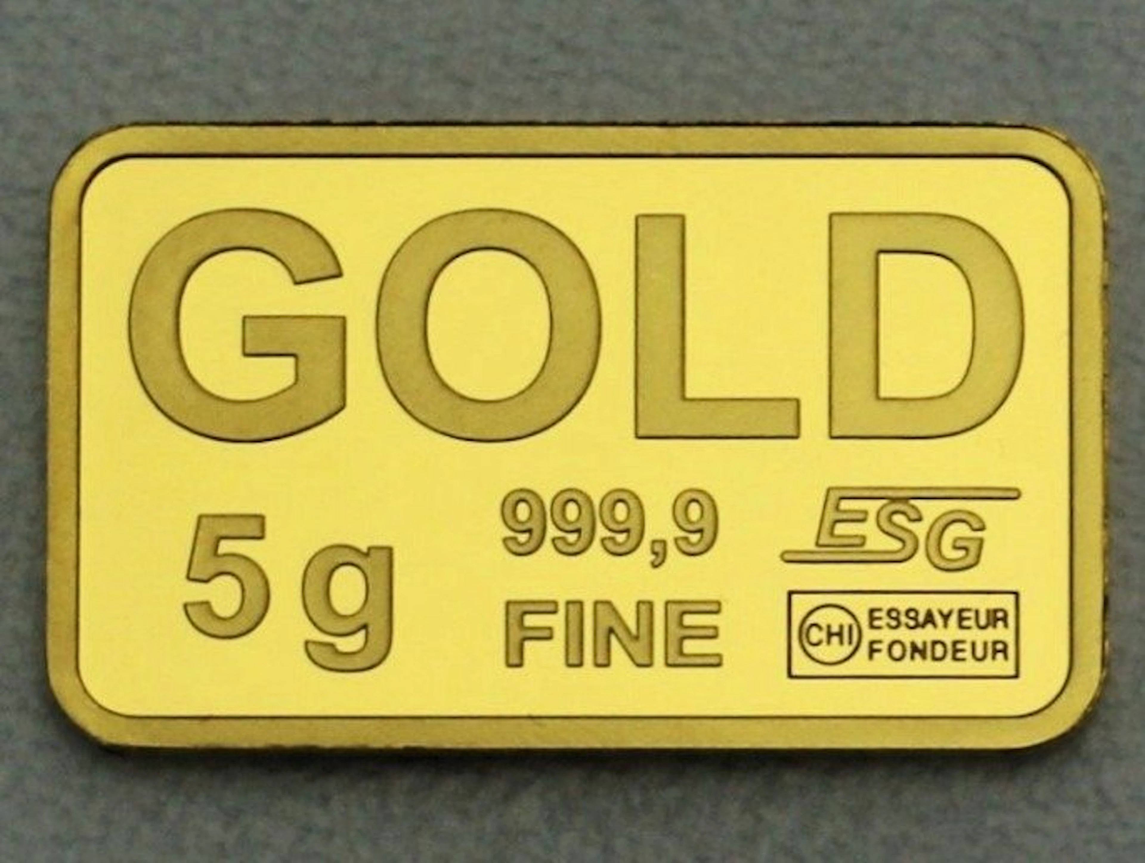 5 grams - Gold .999 - Valcambi, Switzerland