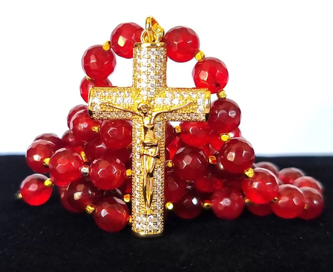 Rubies – Necklace – Crucifix – The Blood of Christ –...
