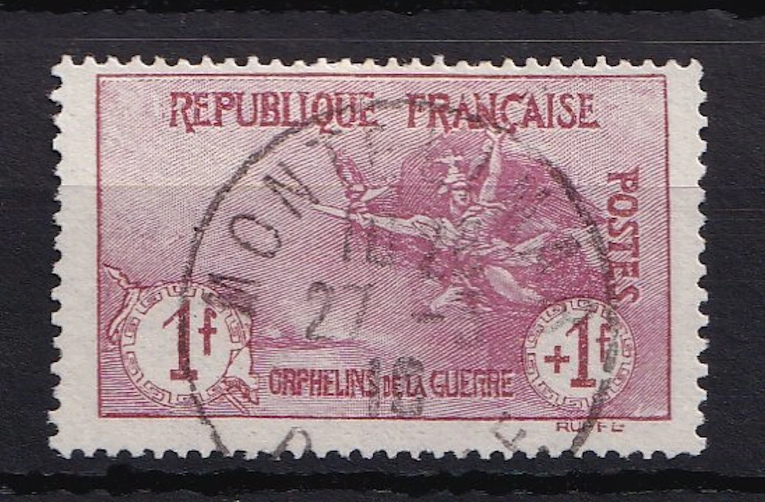 France 1917/1918 - superb war orphan 1f+1f - Yvert n°154