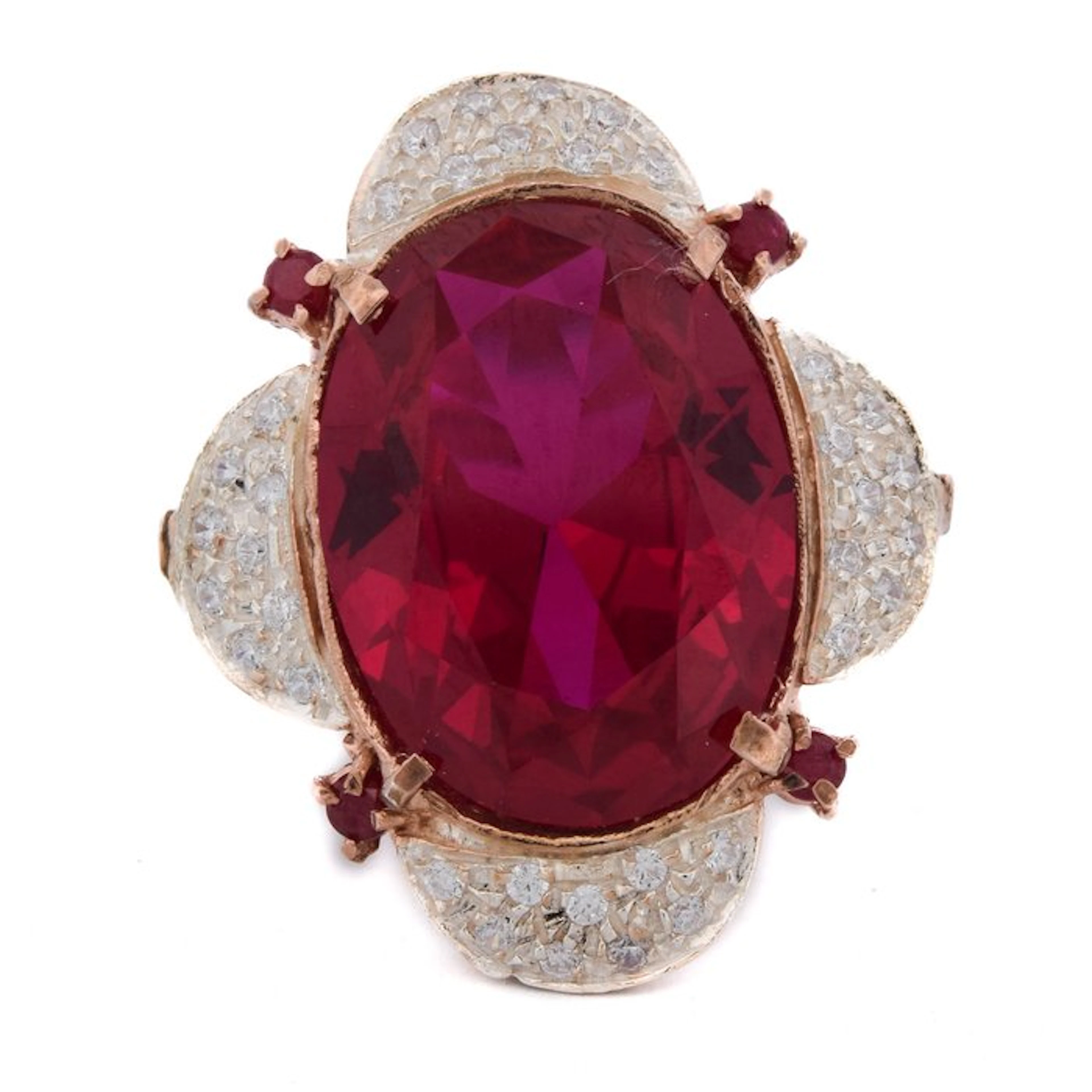 No reserve price - Arm ring - 9 kt. Rose gold - 17.30ct. tw. Spinel - Diamond