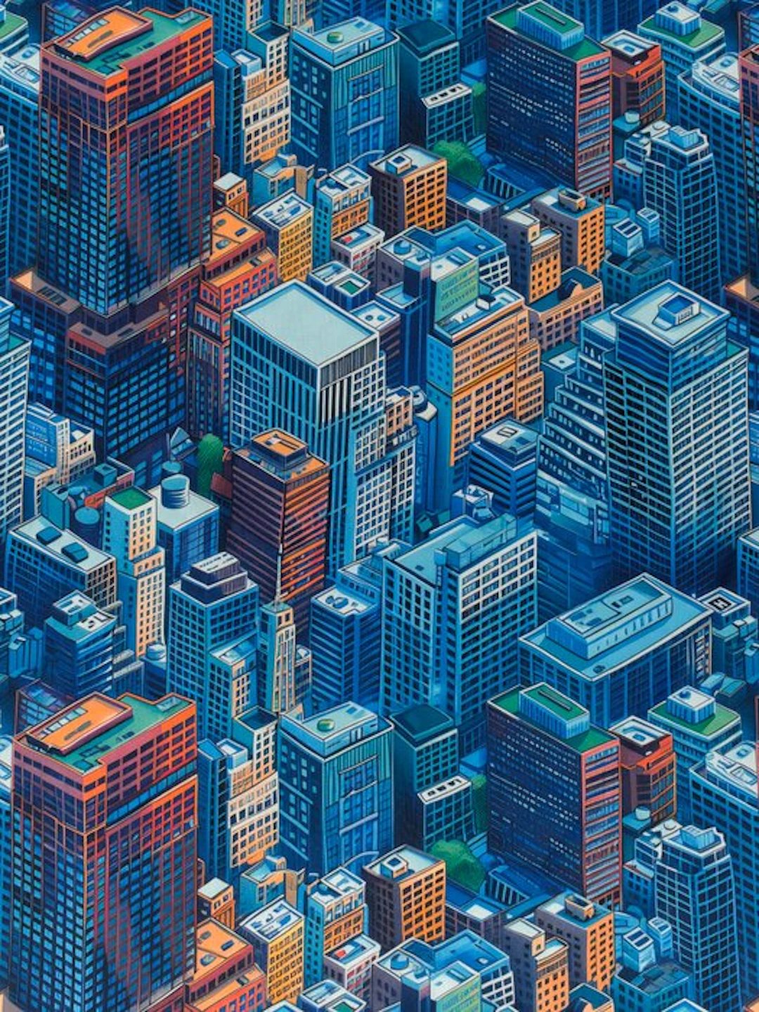TexStilArt - URBAN SKYLINE - Exclusive 100% Cotton...