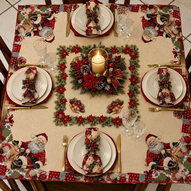 Centrepiece - Royal Christmas – Santa Claus - Cotton