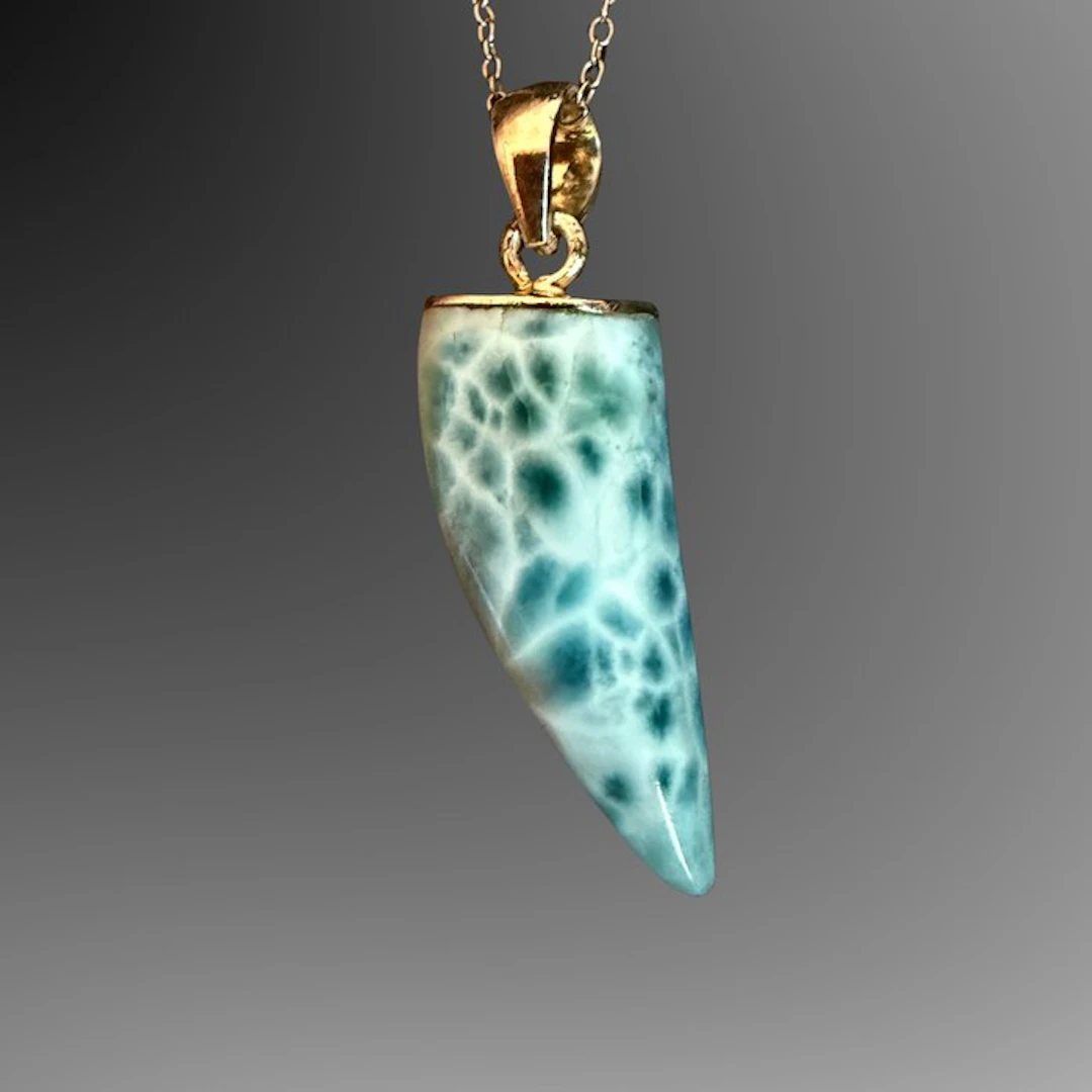 Magnificent Larimar Pendant - 925 silver Pendant - Height...