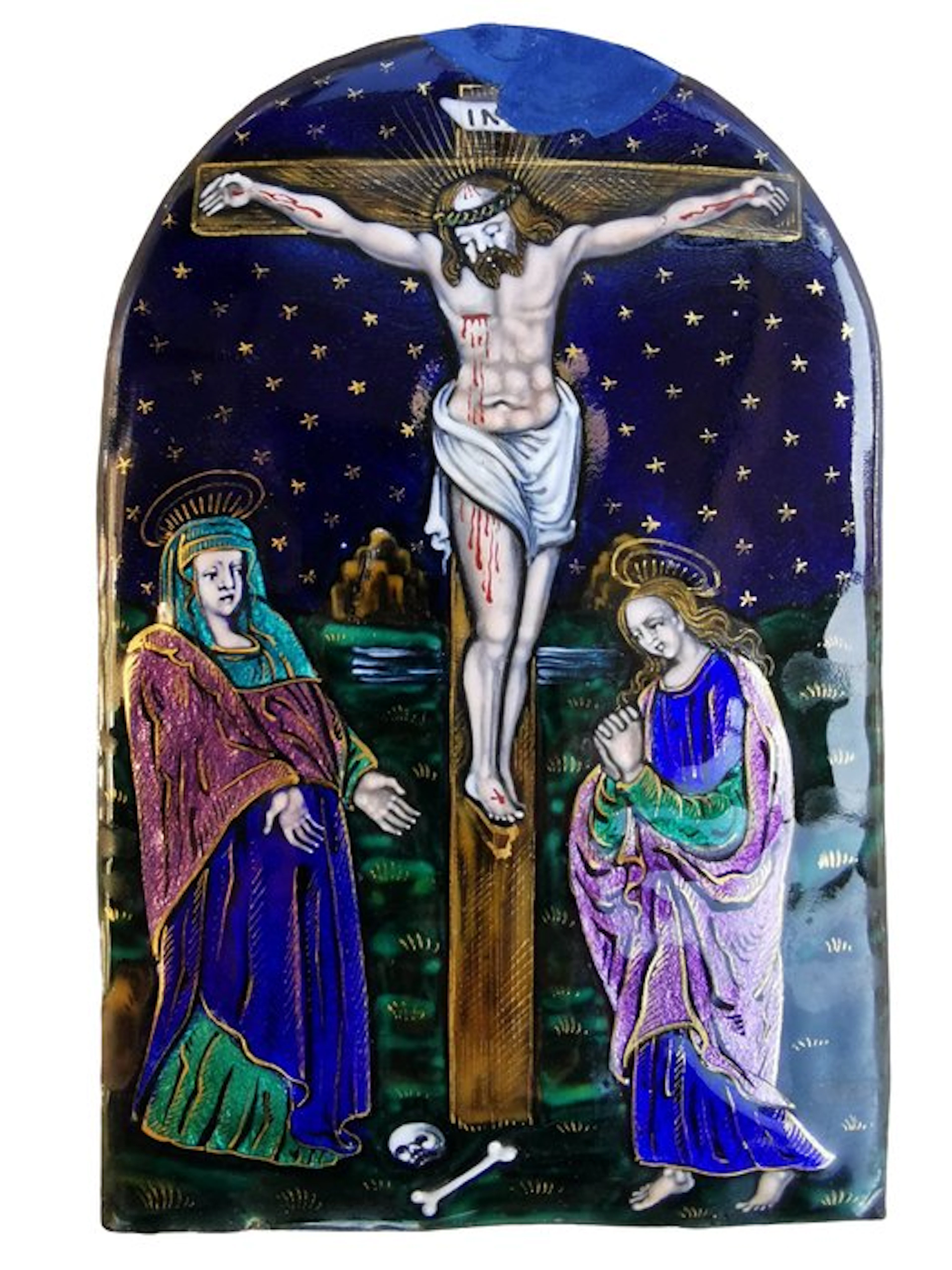 Crucifixion - Enamel plate - Enamel